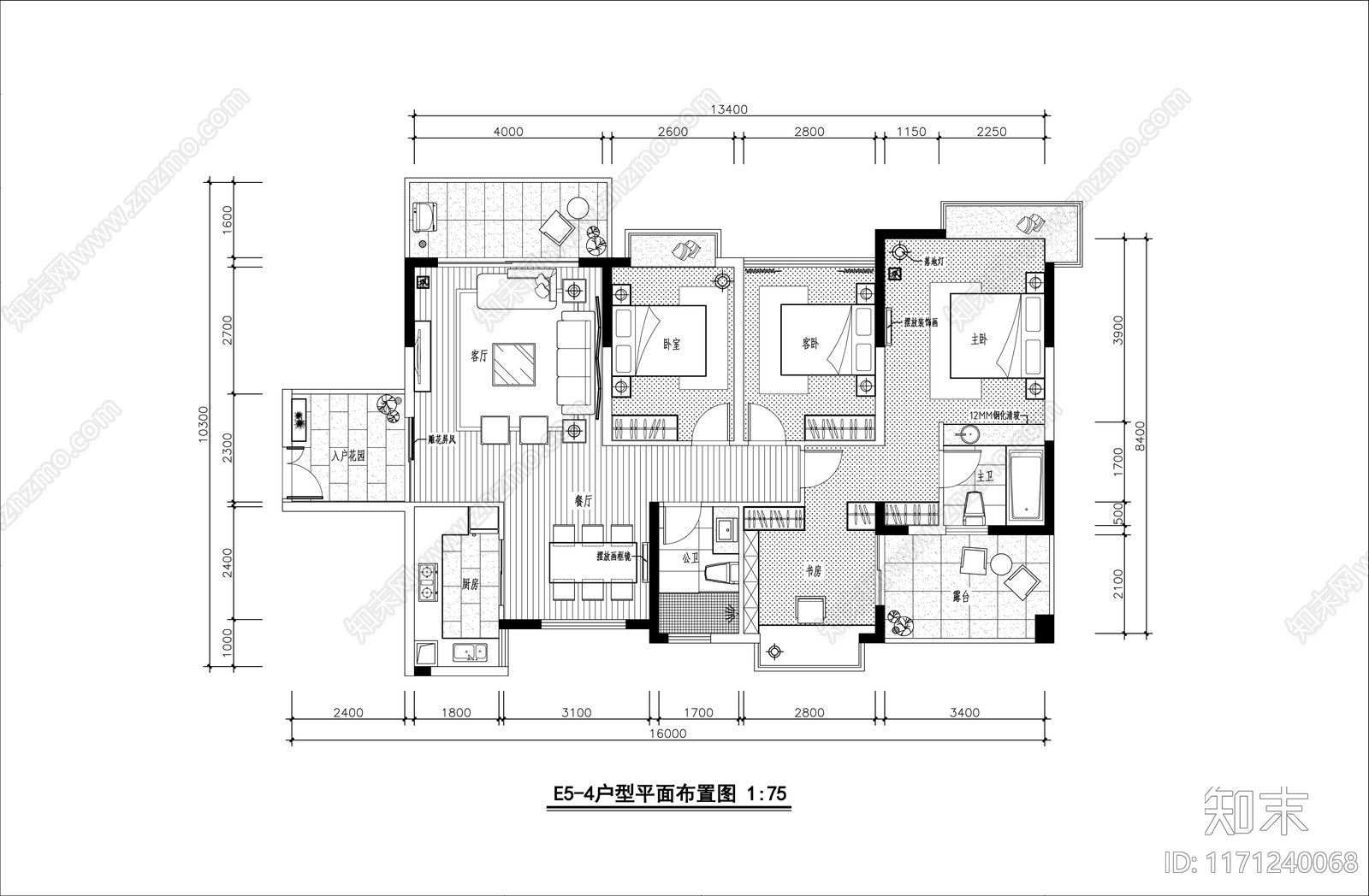 整体家装空间cad施工图下载【ID:1171240068】