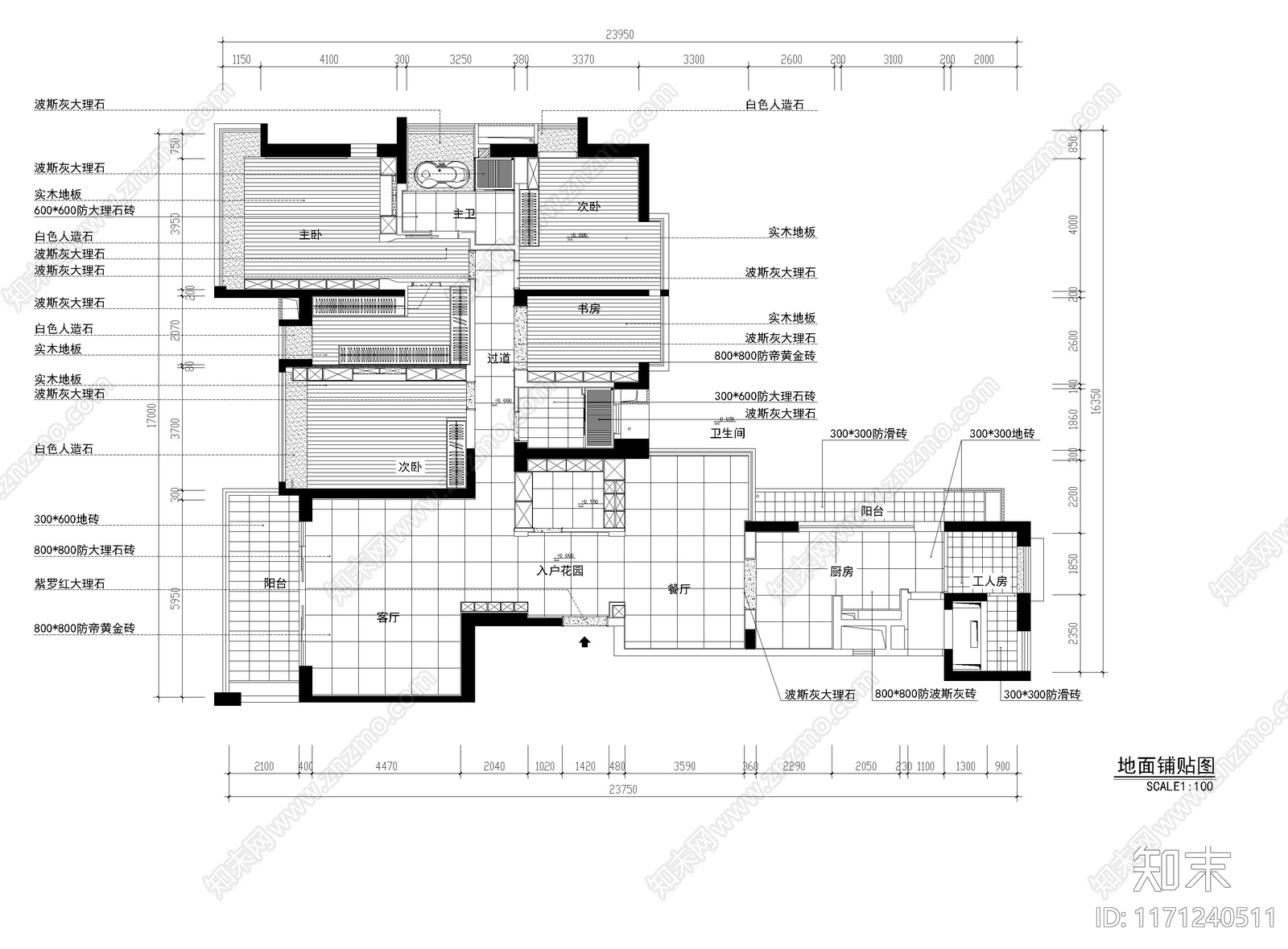 整体家装空间cad施工图下载【ID:1171240511】