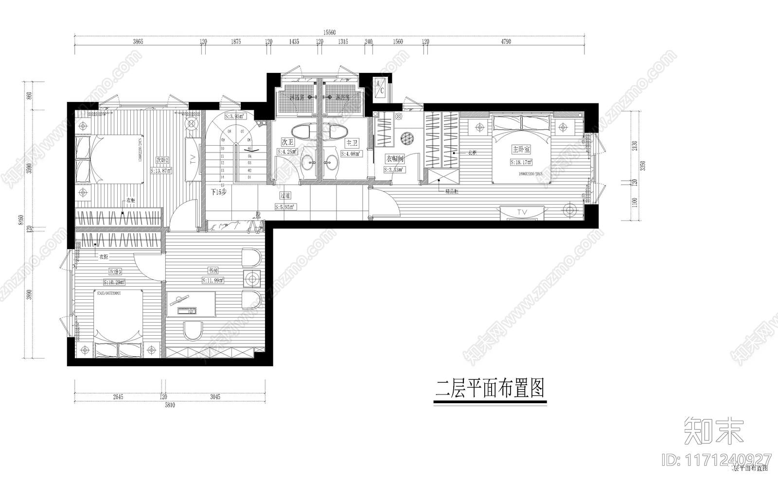 整体家装空间cad施工图下载【ID:1171240927】