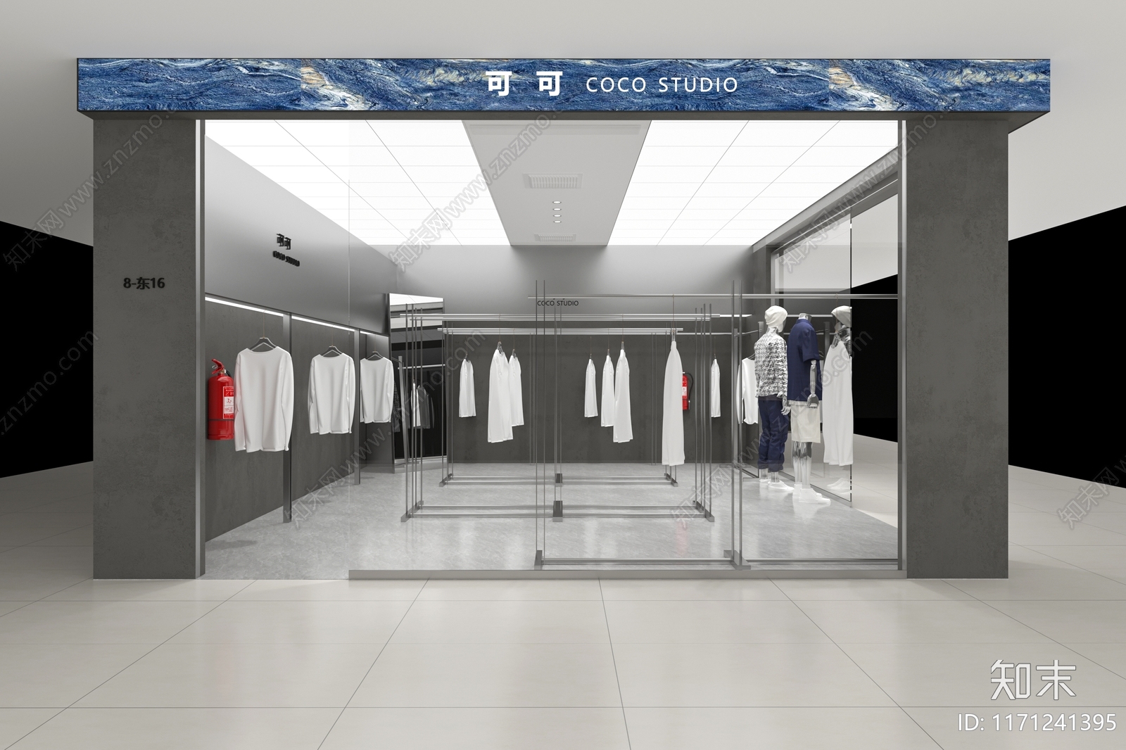 现代简约服装店3D模型下载【ID:1171241395】