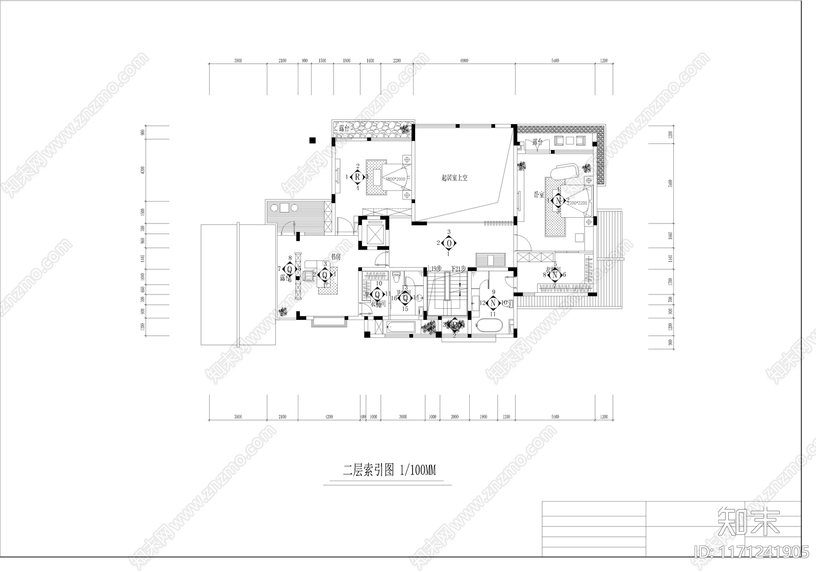 整体家装空间cad施工图下载【ID:1171241905】