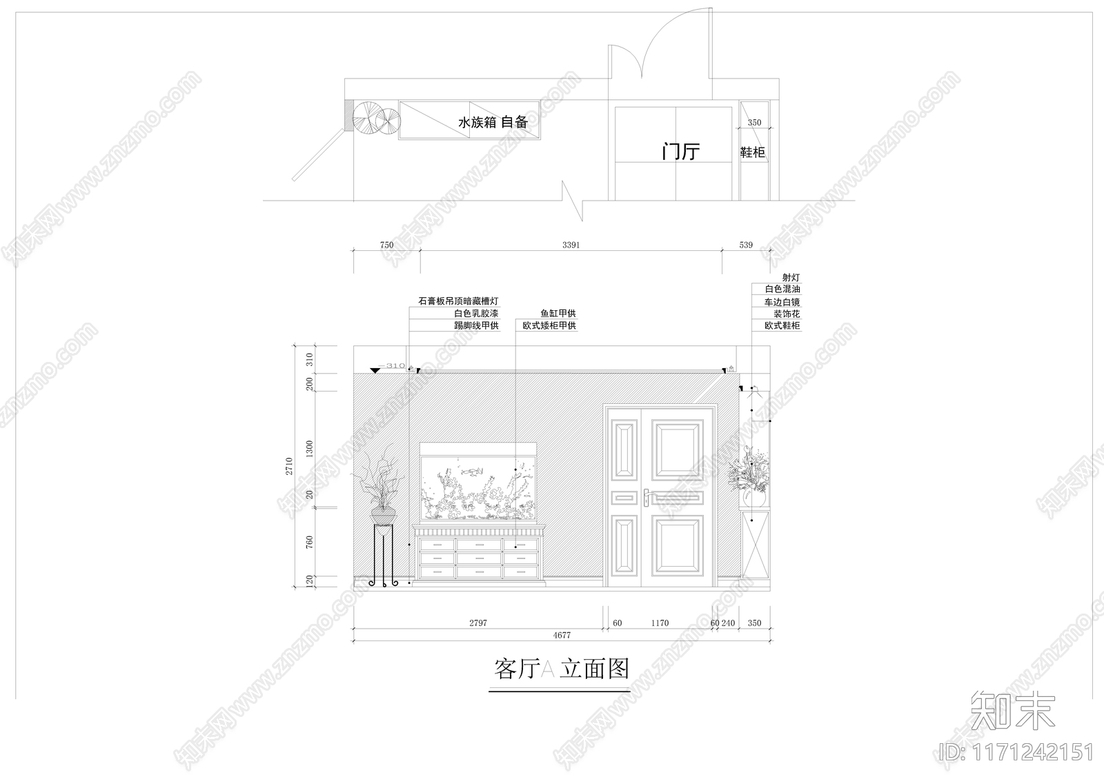 整体家装空间cad施工图下载【ID:1171242151】