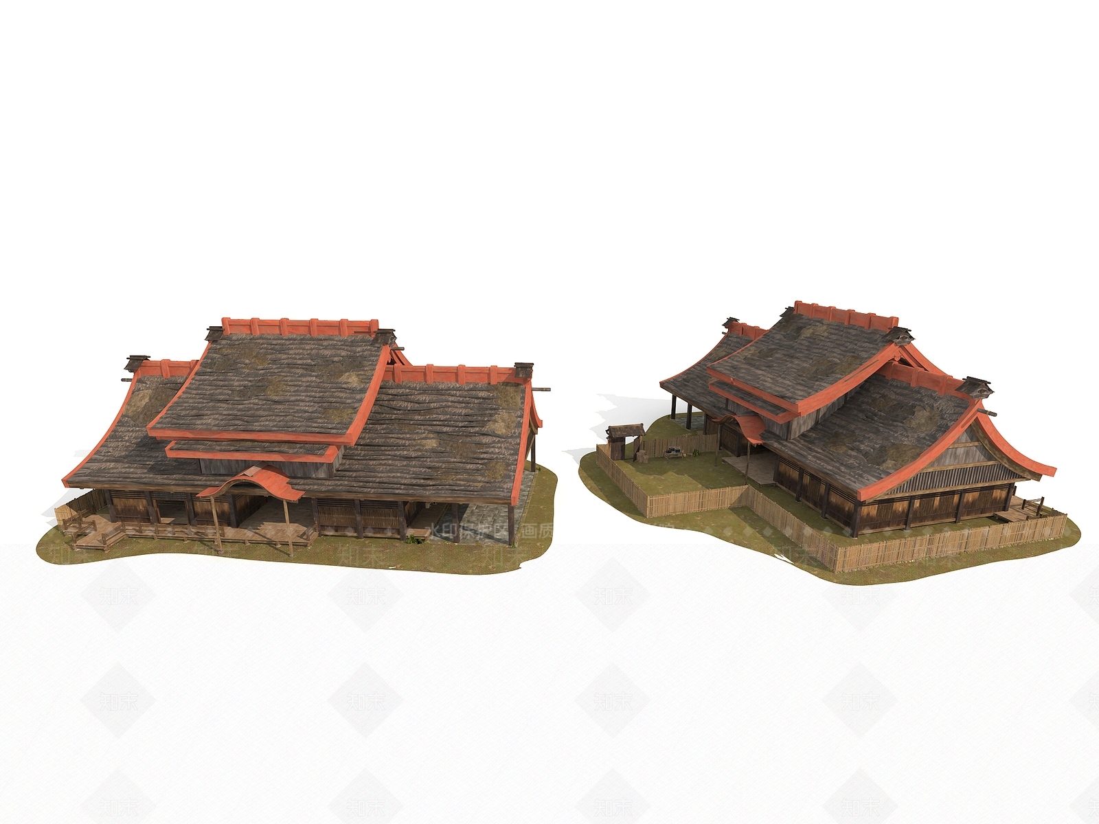 日式古建3D模型下载【ID:1171243940】