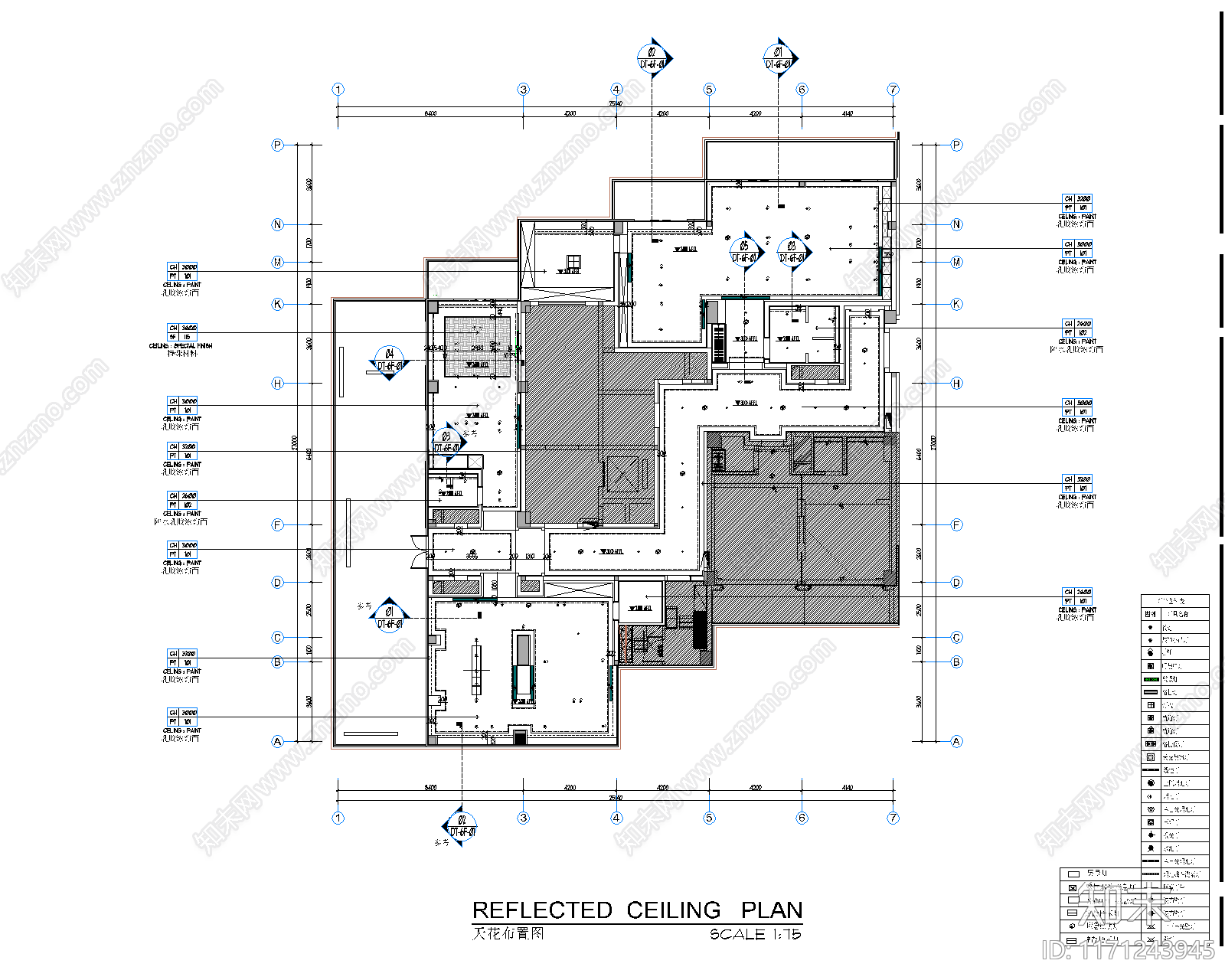 现代新中式会所cad施工图下载【ID:1171243945】