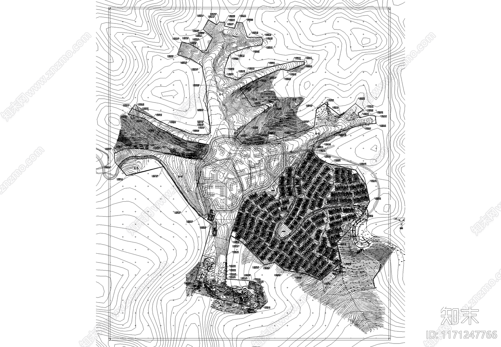 金山岭艺术家工作室山地别墅平面图施工图下载【ID:1171247766】