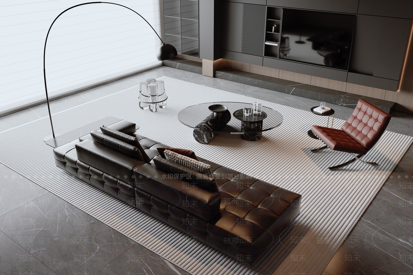 意式沙发组合SU模型下载【ID:1171249787】