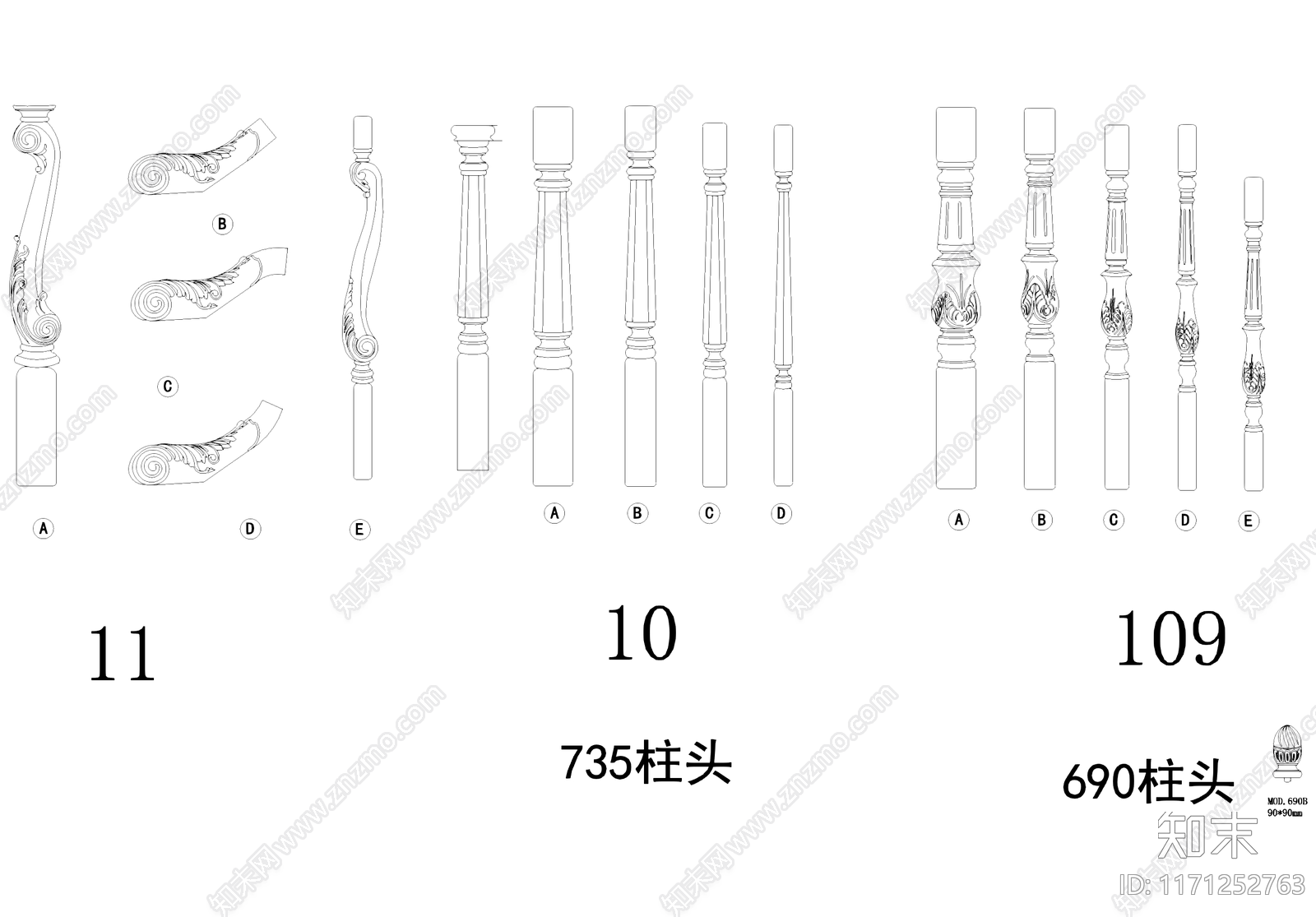 现代欧式栏杆施工图下载【ID:1171252763】