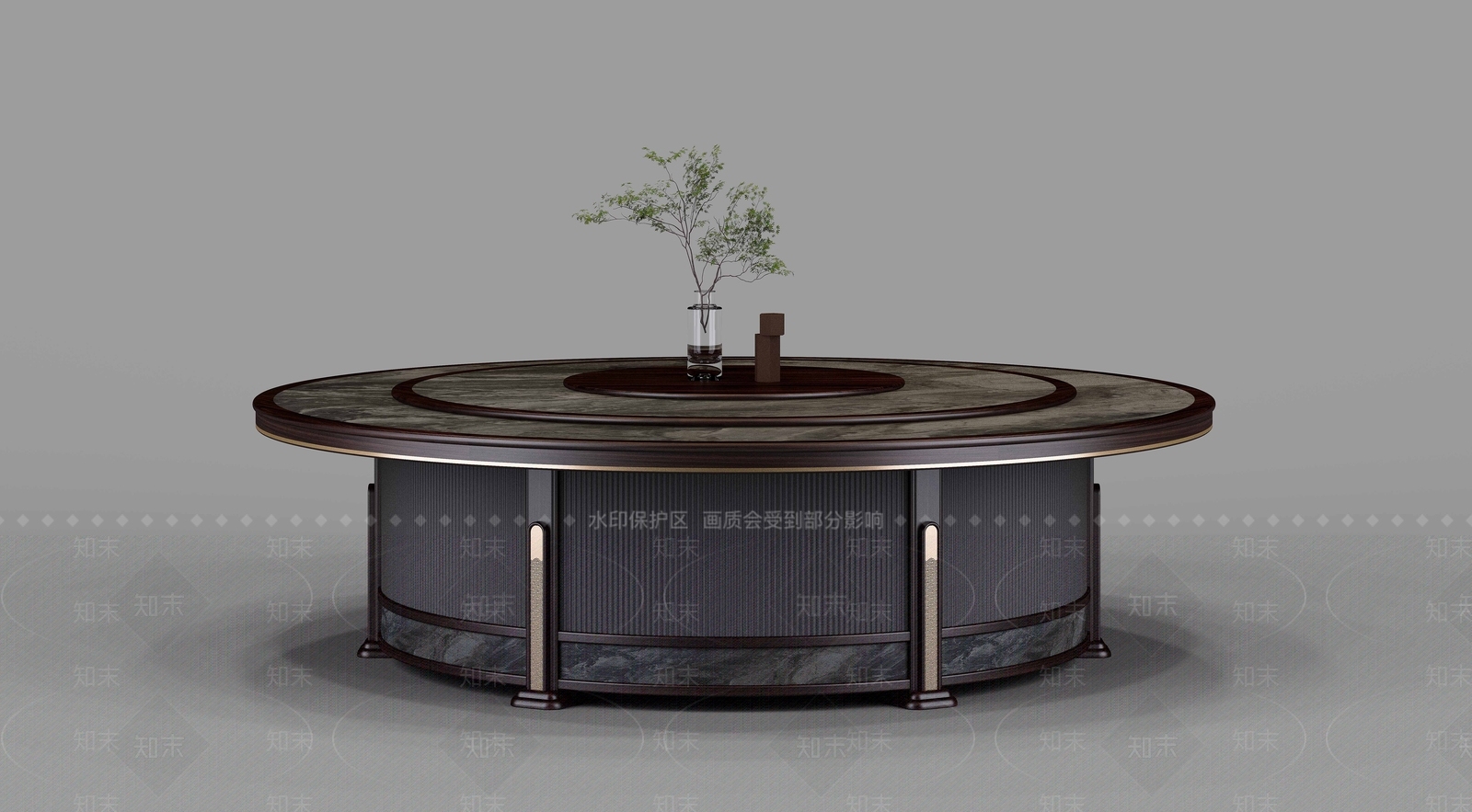 新中式现代餐桌3D模型下载【ID:1171260686】