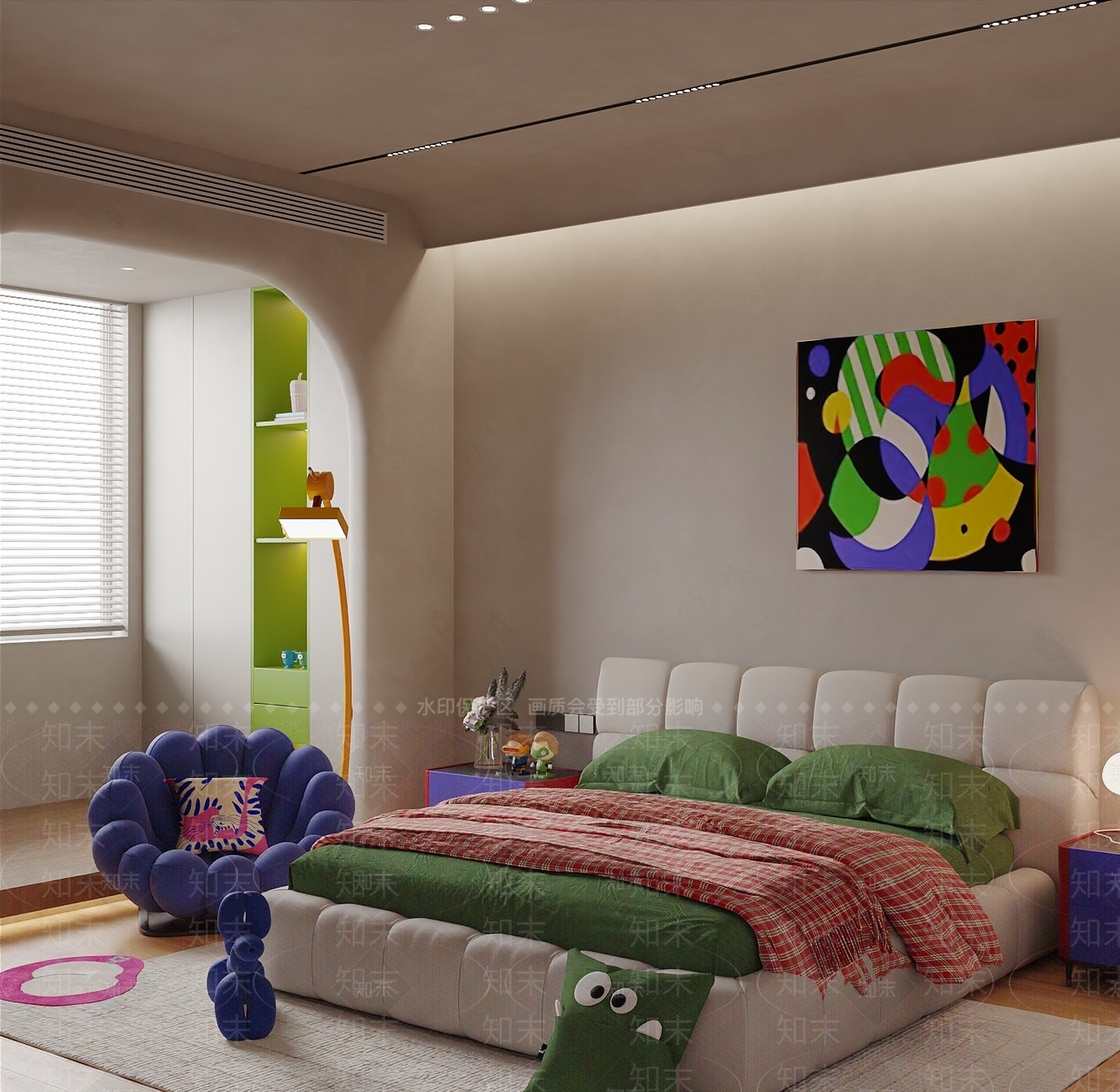 现代通用儿童房3D模型下载【ID:1214745338】