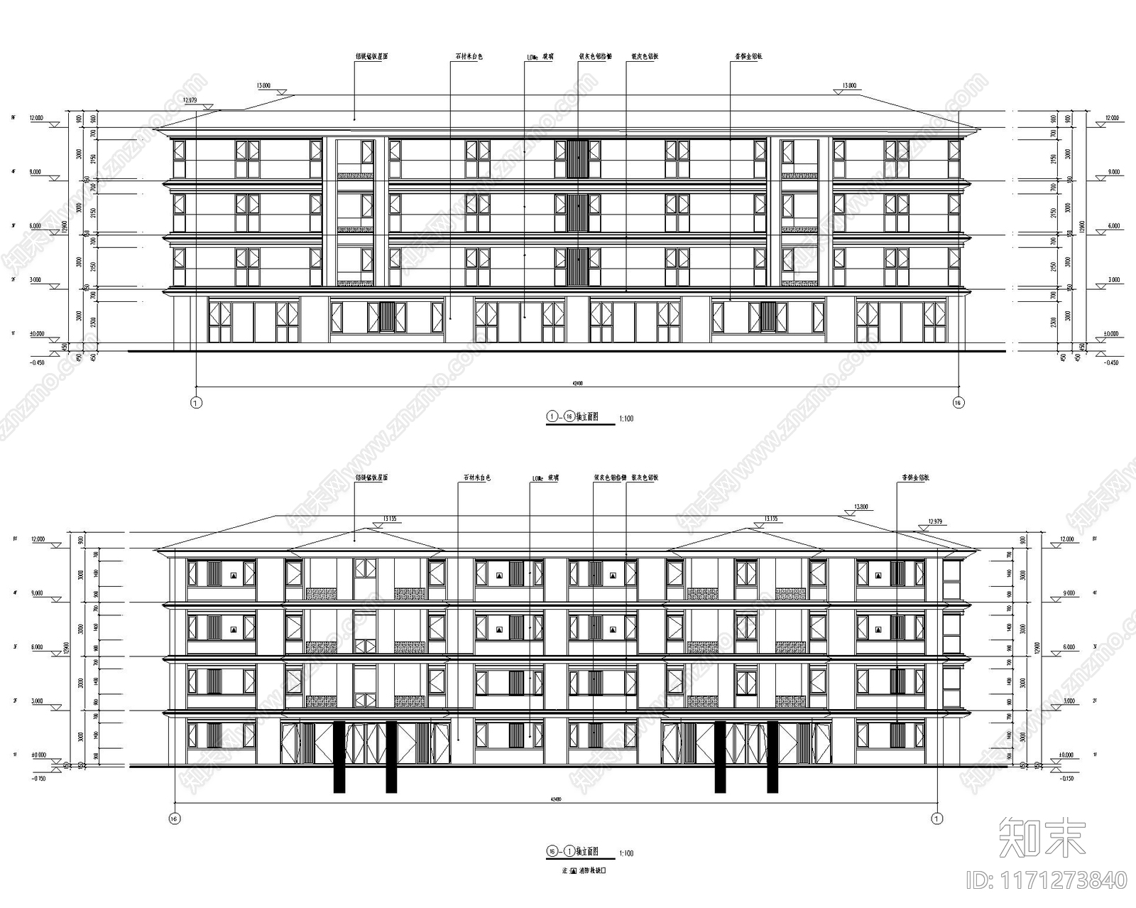 现代轻奢住宅楼建筑施工图下载【ID:1171273840】