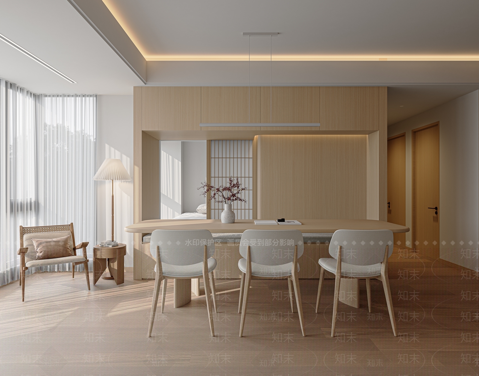 现代家居餐厅3D模型下载【ID:1214745498】