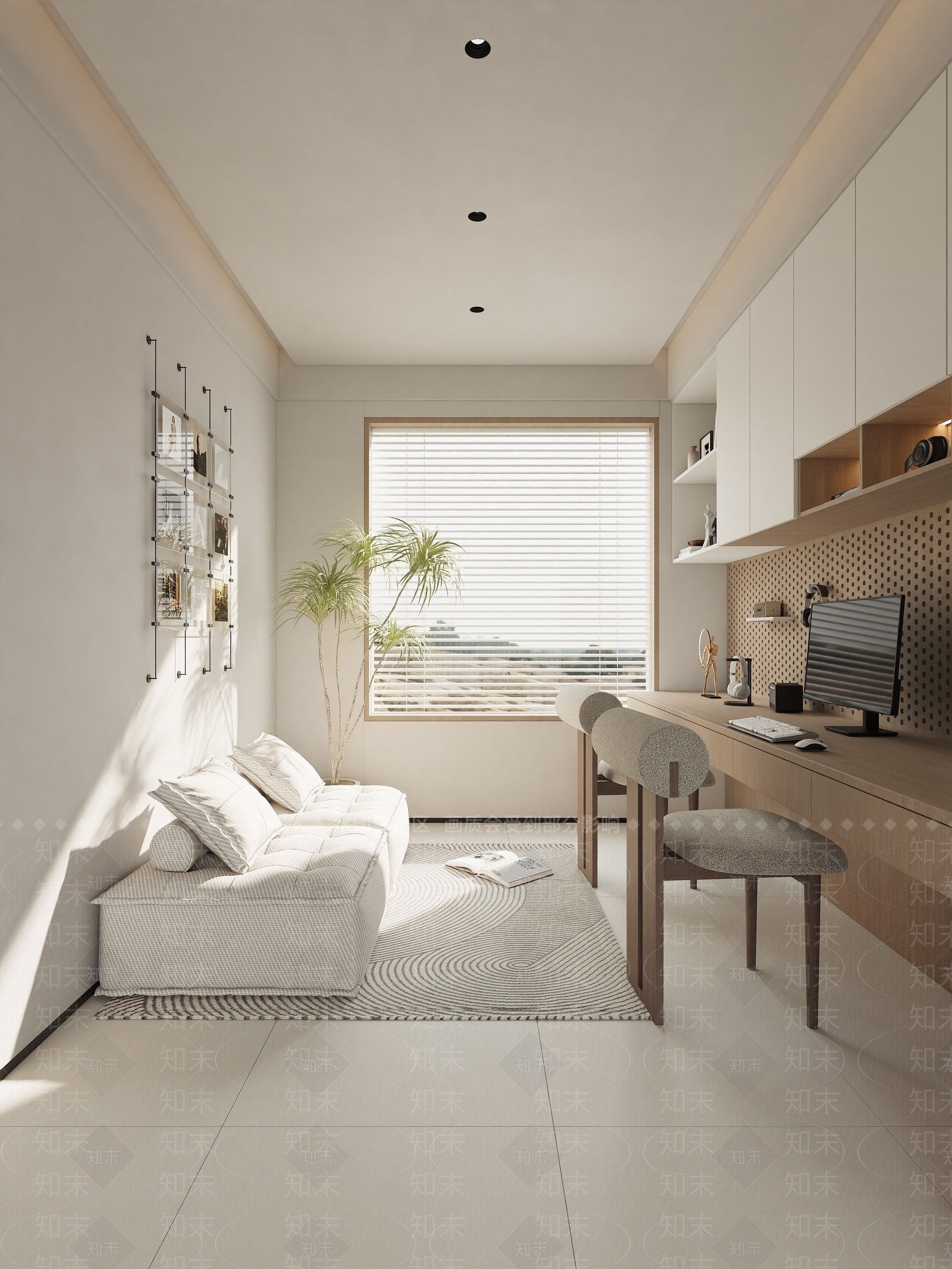 现代原木书房3D模型下载【ID:1171277038】