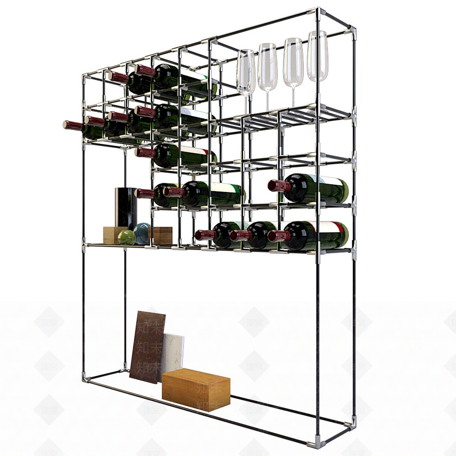 现代欧式酒柜3D模型下载【ID:1171278229】