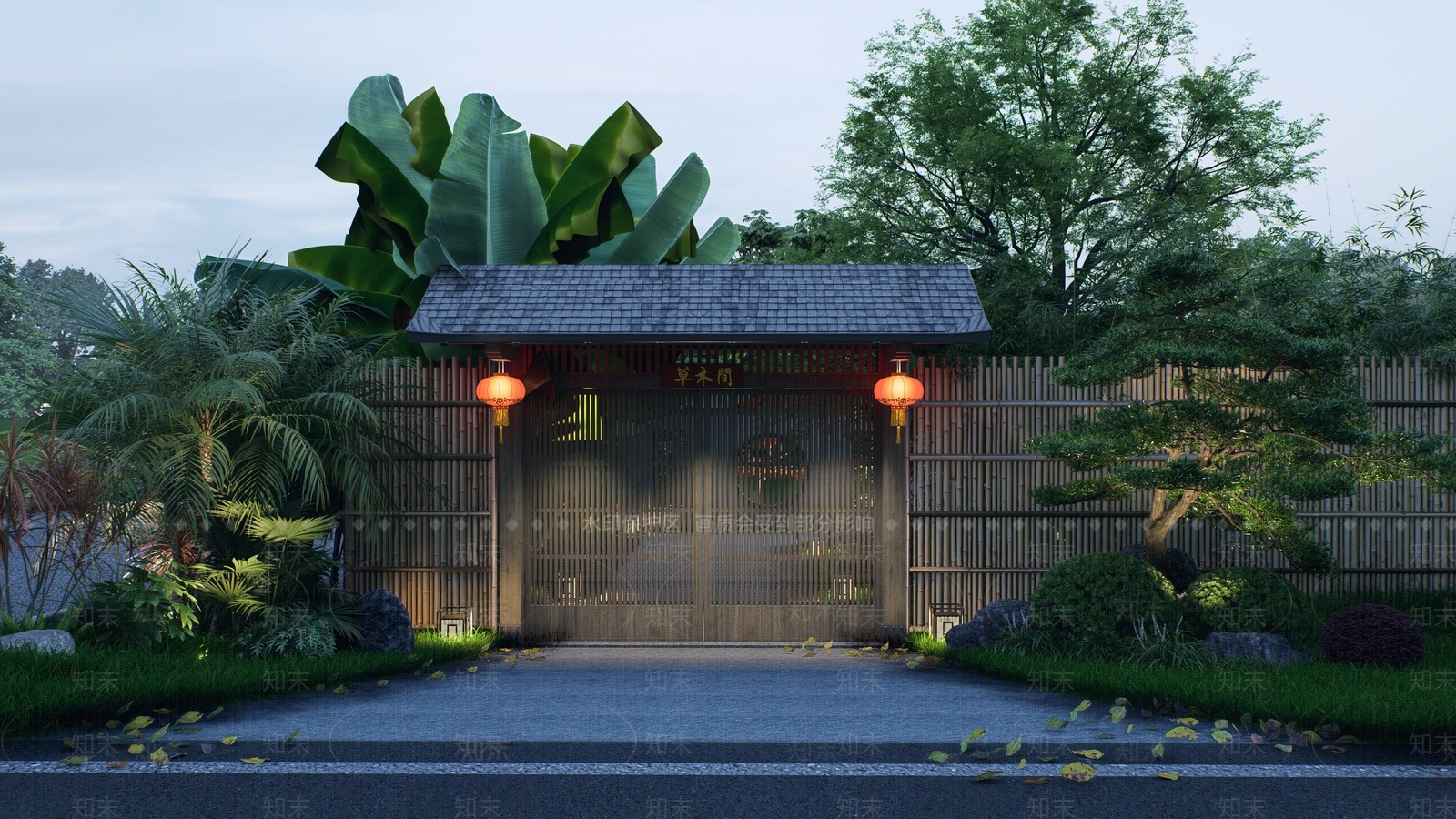 中式新中式乡村庭院SU模型下载【ID:1171279207】