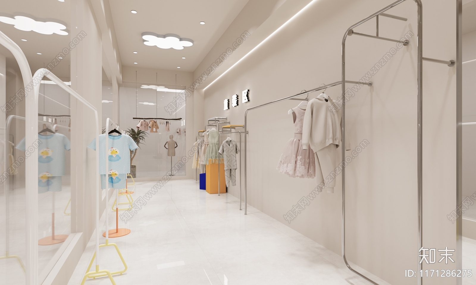 现代侘寂服装店3D模型下载【ID:1171286275】