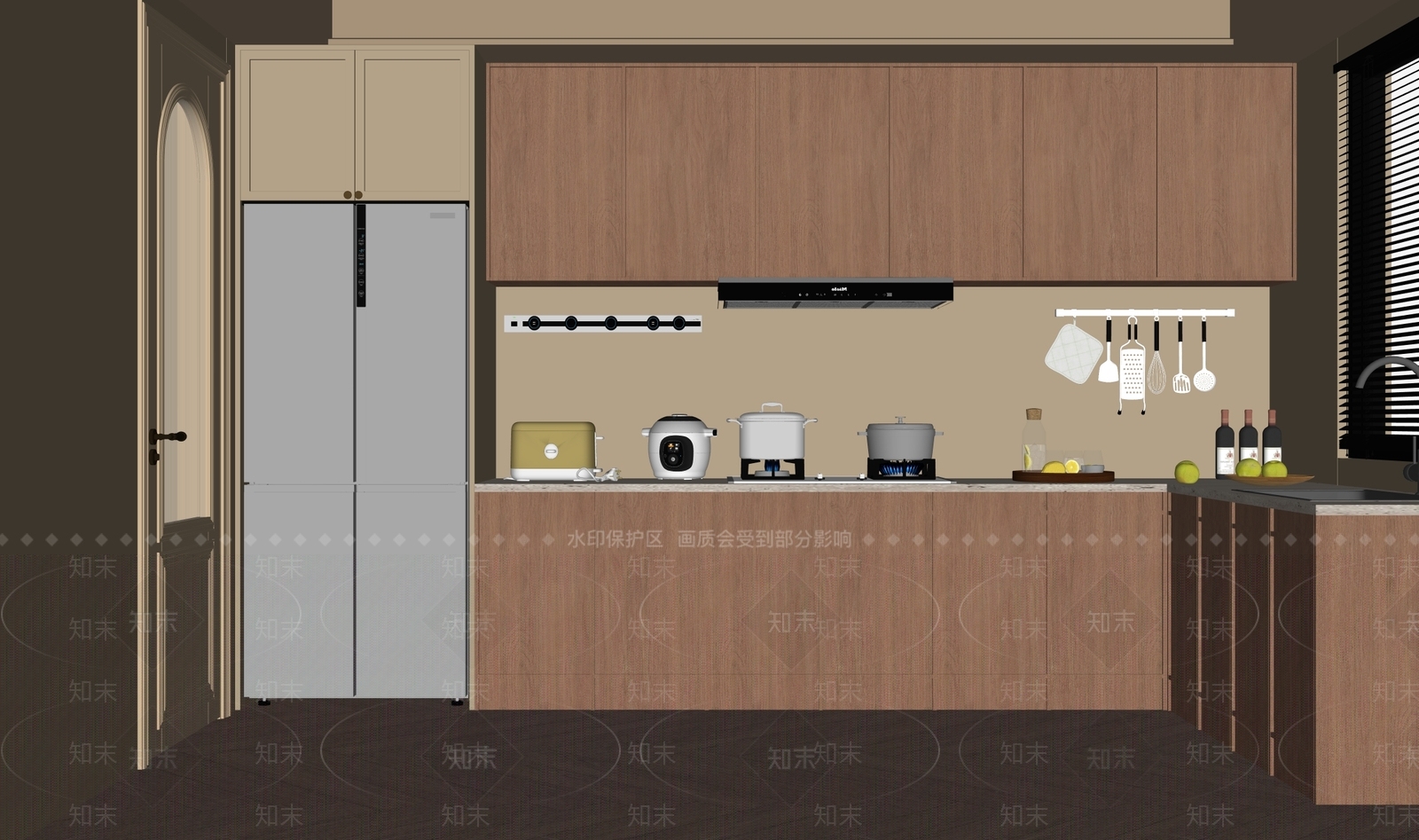 法式中古开放式厨房SU模型下载【ID:1171282573】