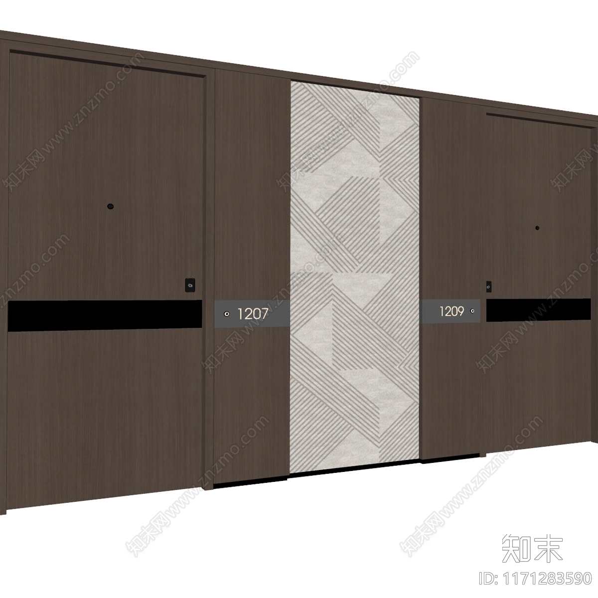 现代推拉门SU模型下载【ID:1171283590】