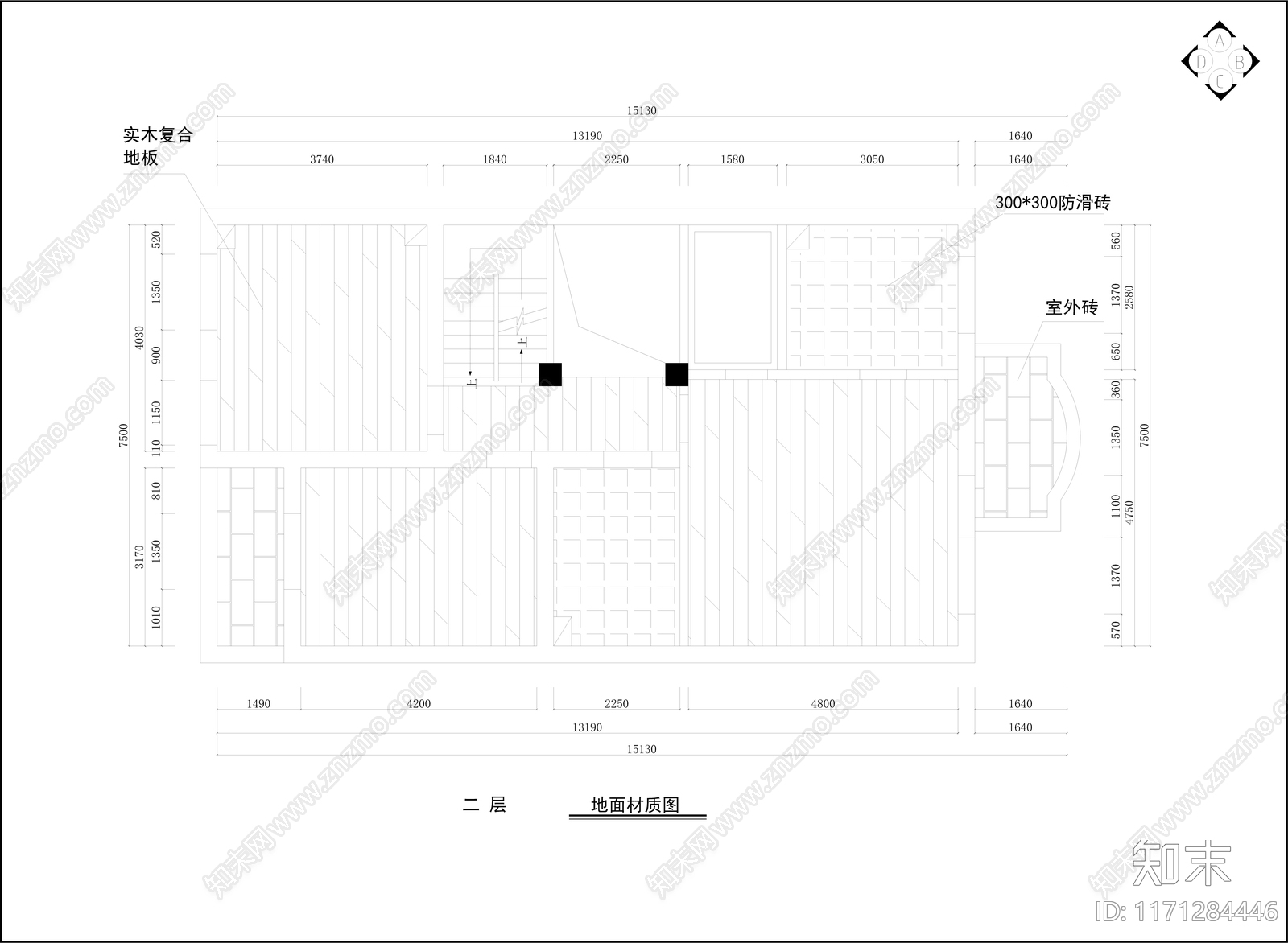 整体家装空间cad施工图下载【ID:1171284446】