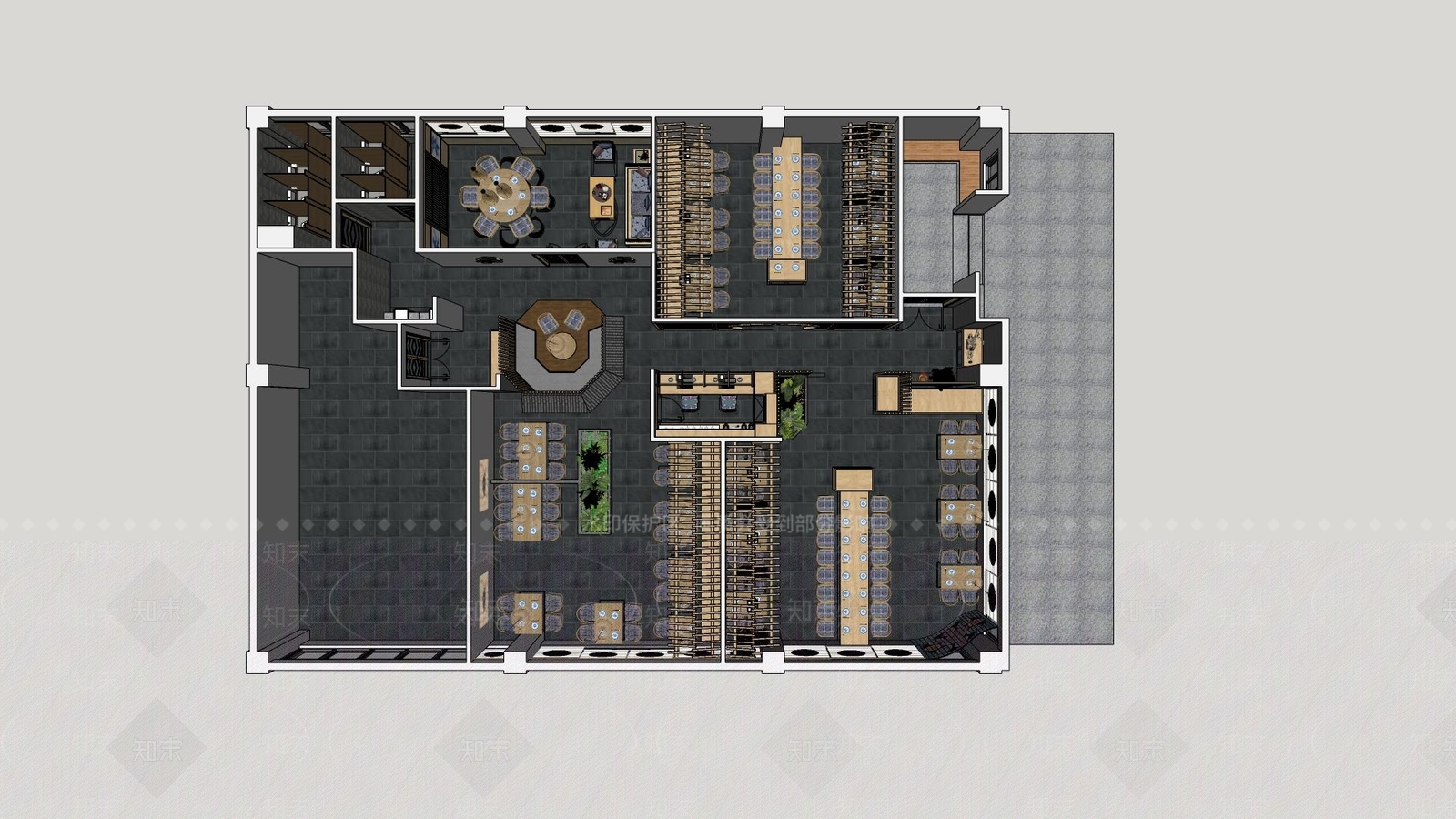 中式中餐厅SU模型下载【ID:1171284711】