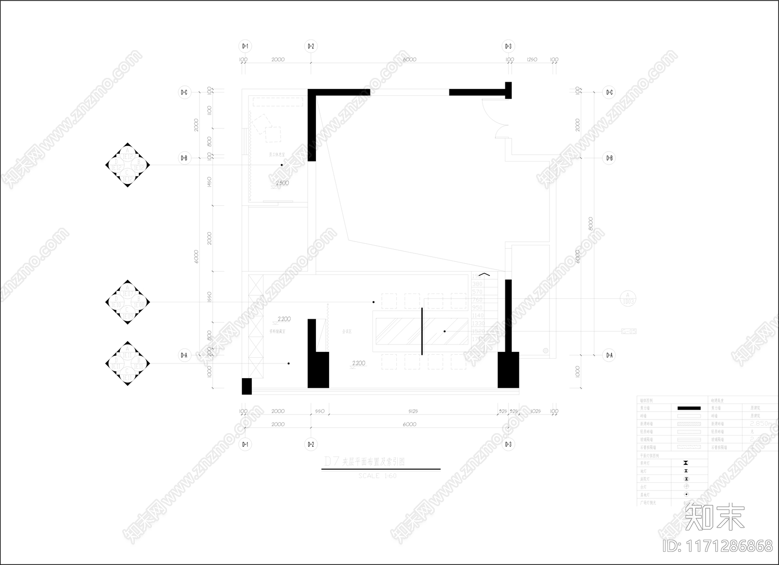 整体家装空间cad施工图下载【ID:1171286868】