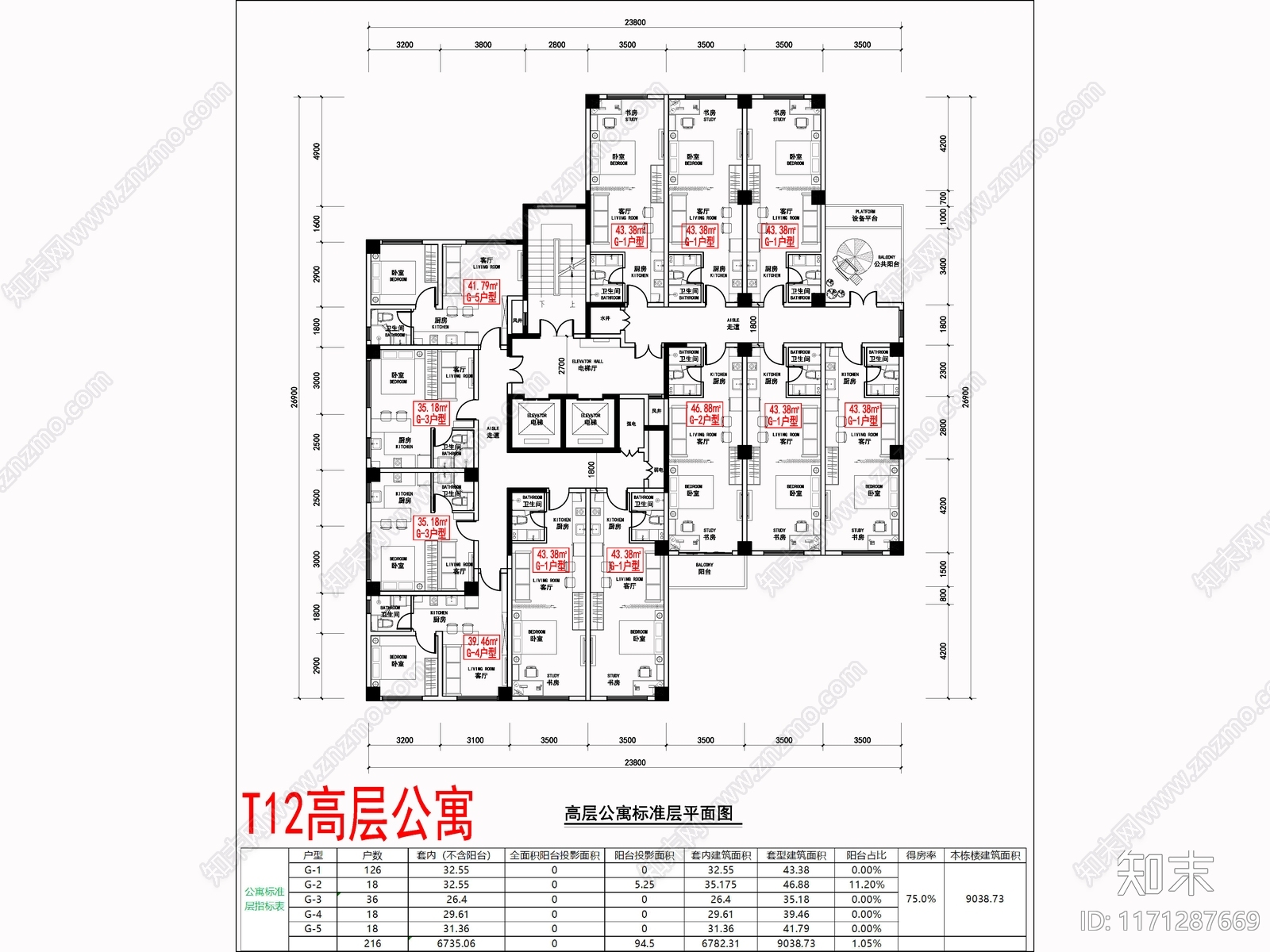 建筑平面图施工图下载【ID:1171287669】