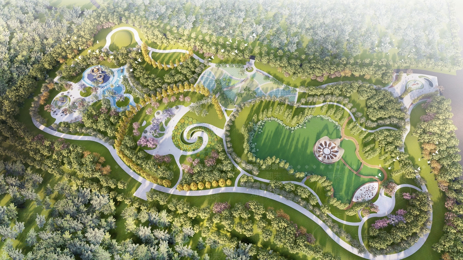 现代景观公园SU模型下载【ID:1171291181】