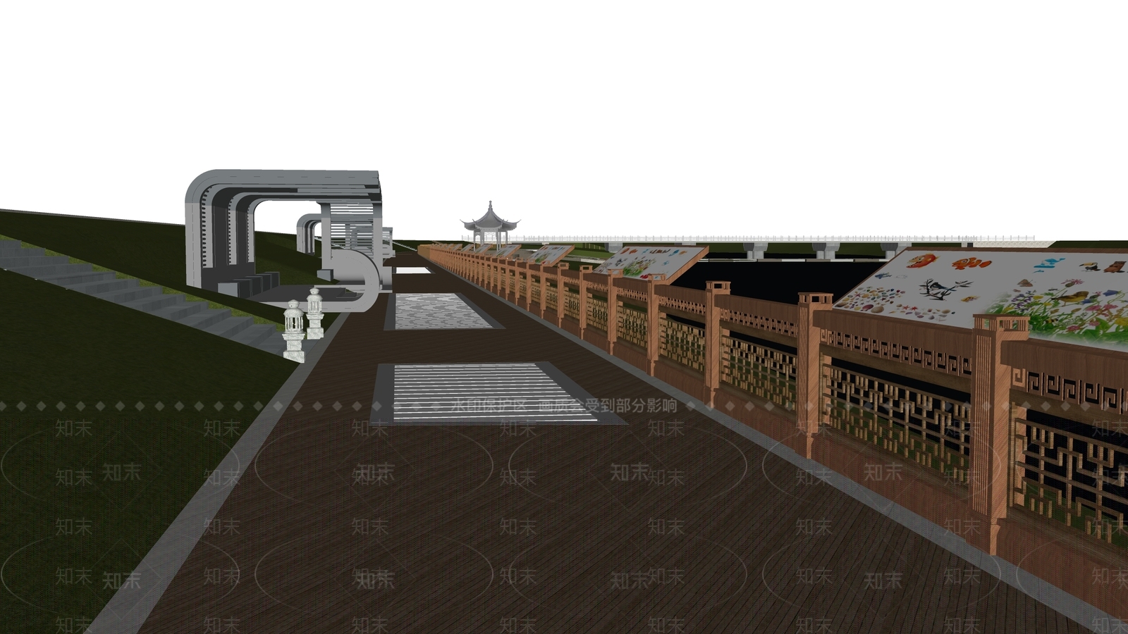 现代景观公园SU模型下载【ID:1171292399】