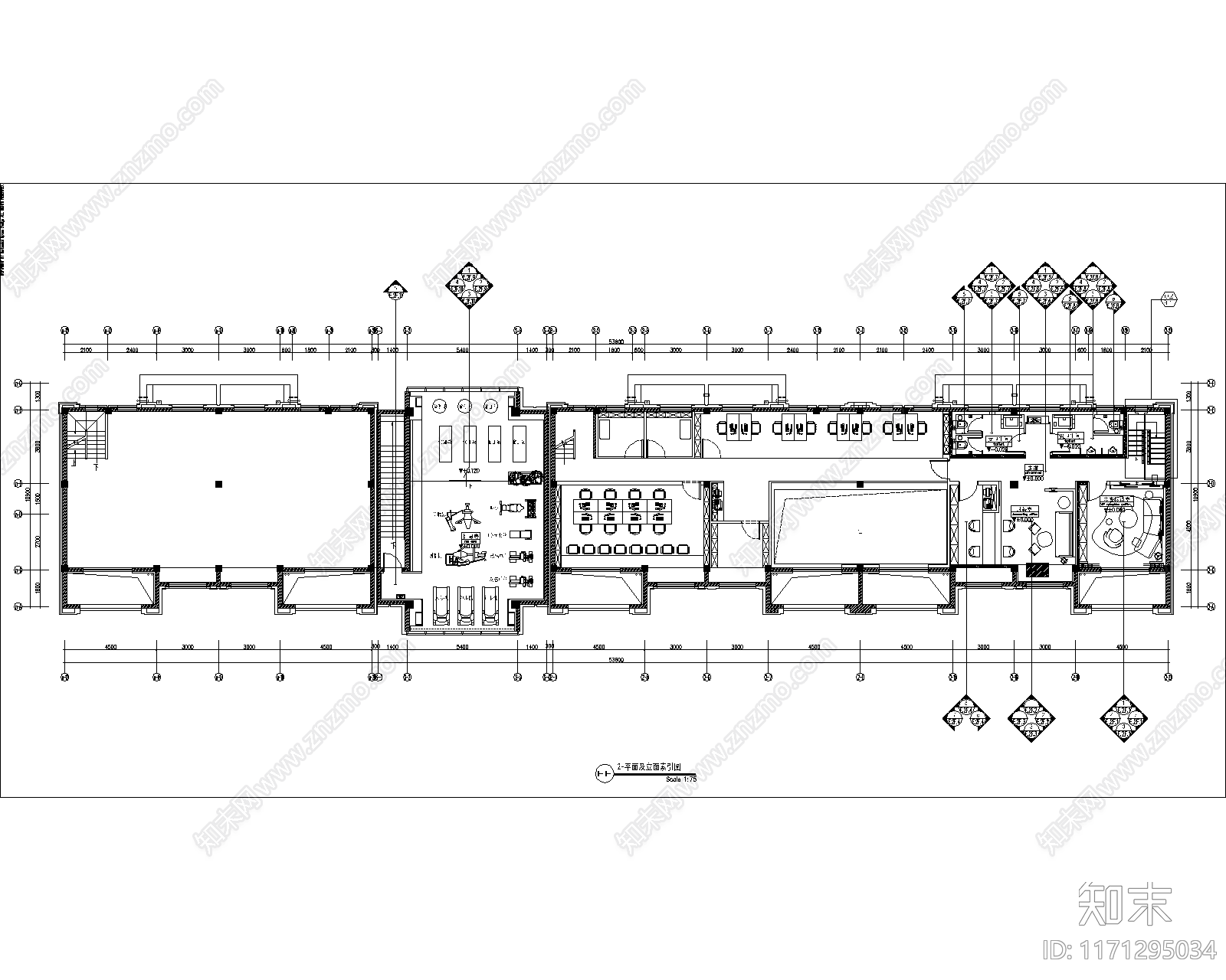 现代售楼处cad施工图下载【ID:1171295034】