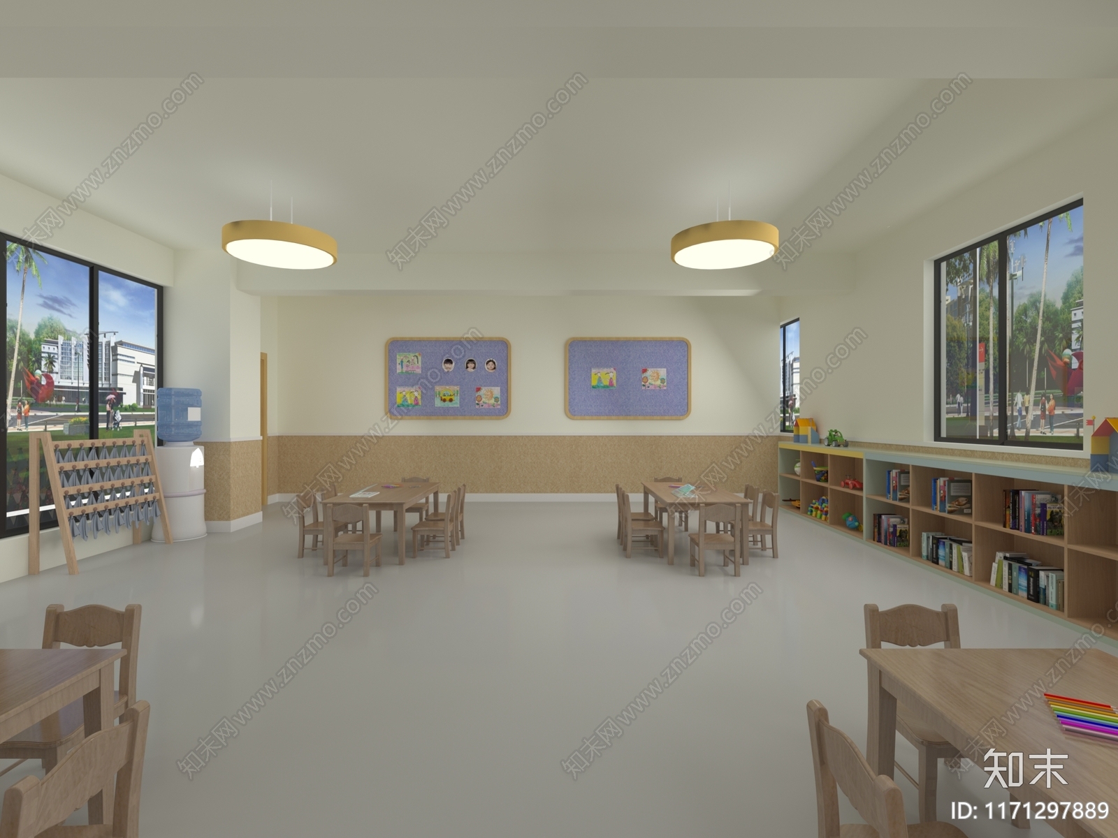 简约极简幼儿园3D模型下载【ID:1171297889】