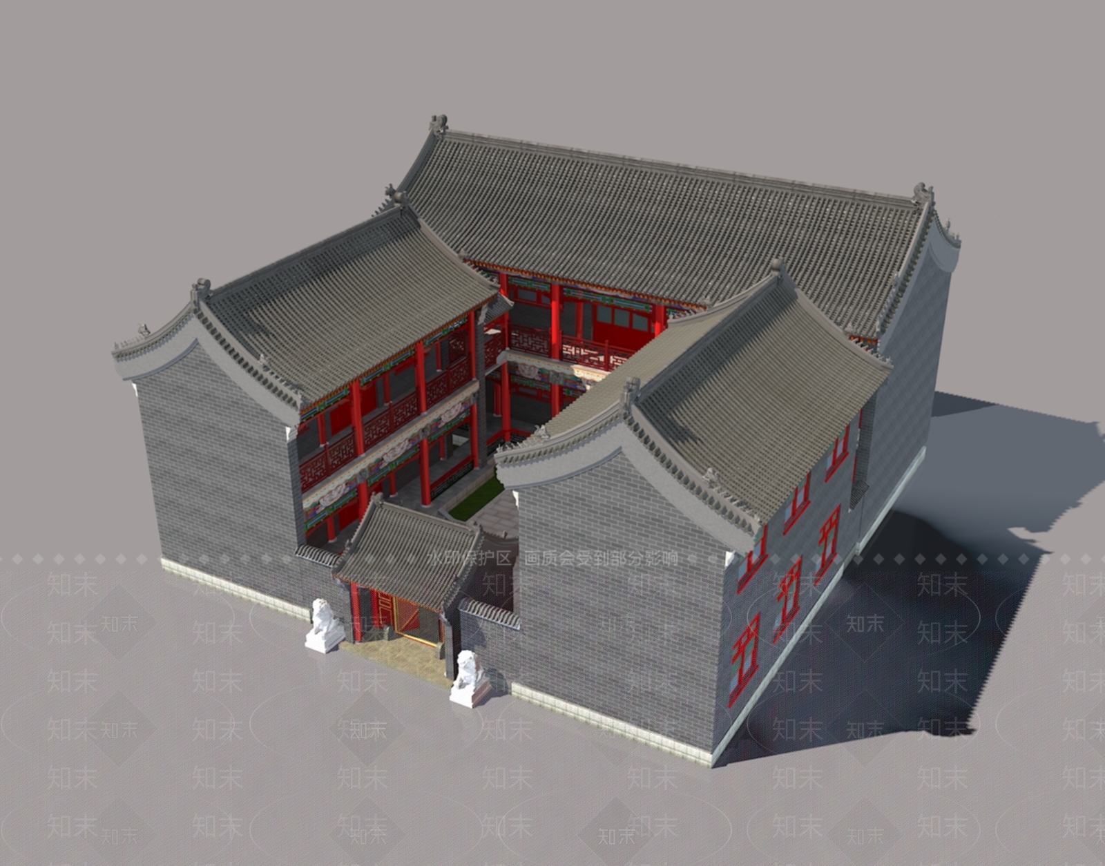 新中式中式古建3D模型下载【ID:1171298036】