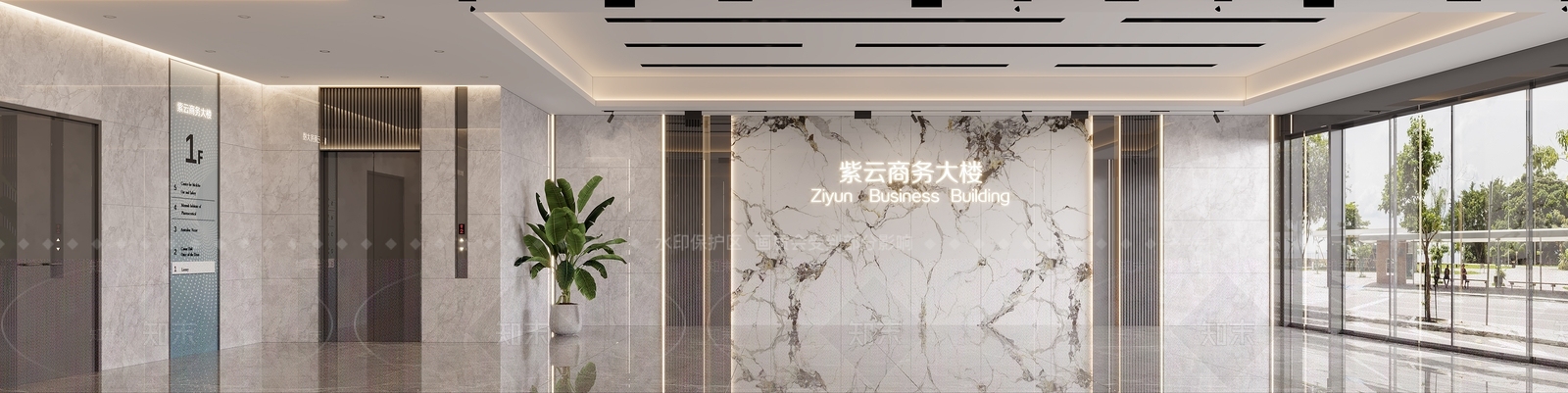 现代电梯间3D模型下载【ID:1171298462】