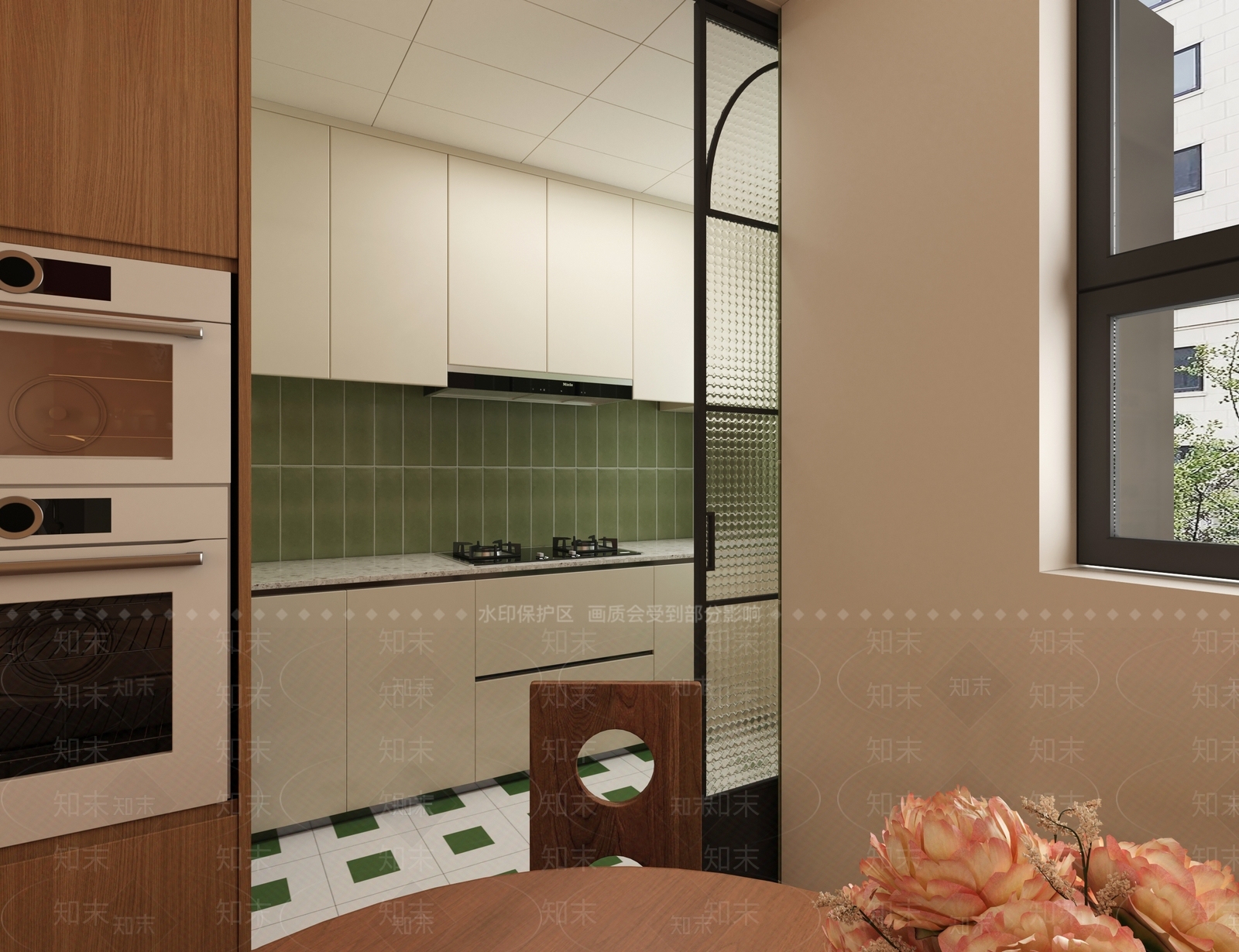 复古开放式厨房3D模型下载【ID:1214746245】
