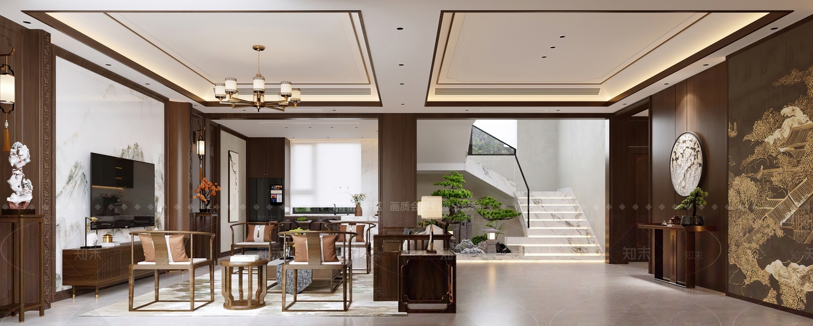 新中式玄关3D模型下载【ID:1214746523】