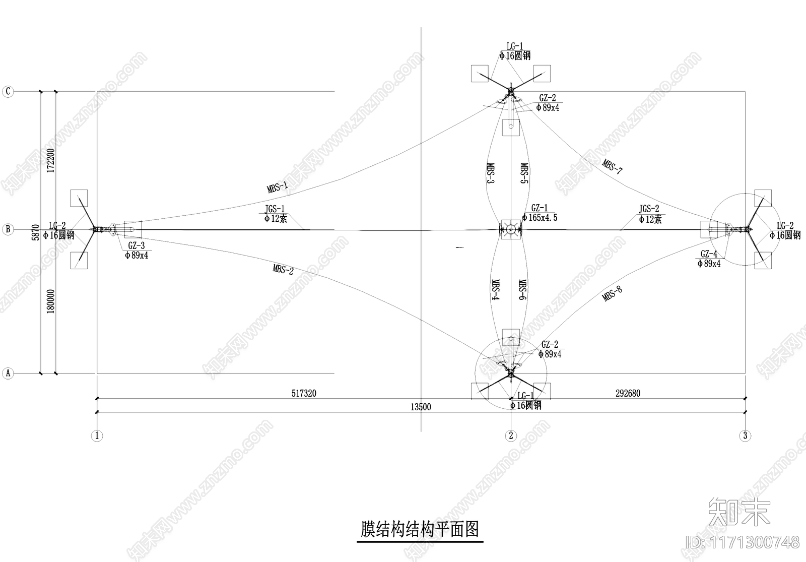 其他结构设计cad施工图下载【ID:1171300748】