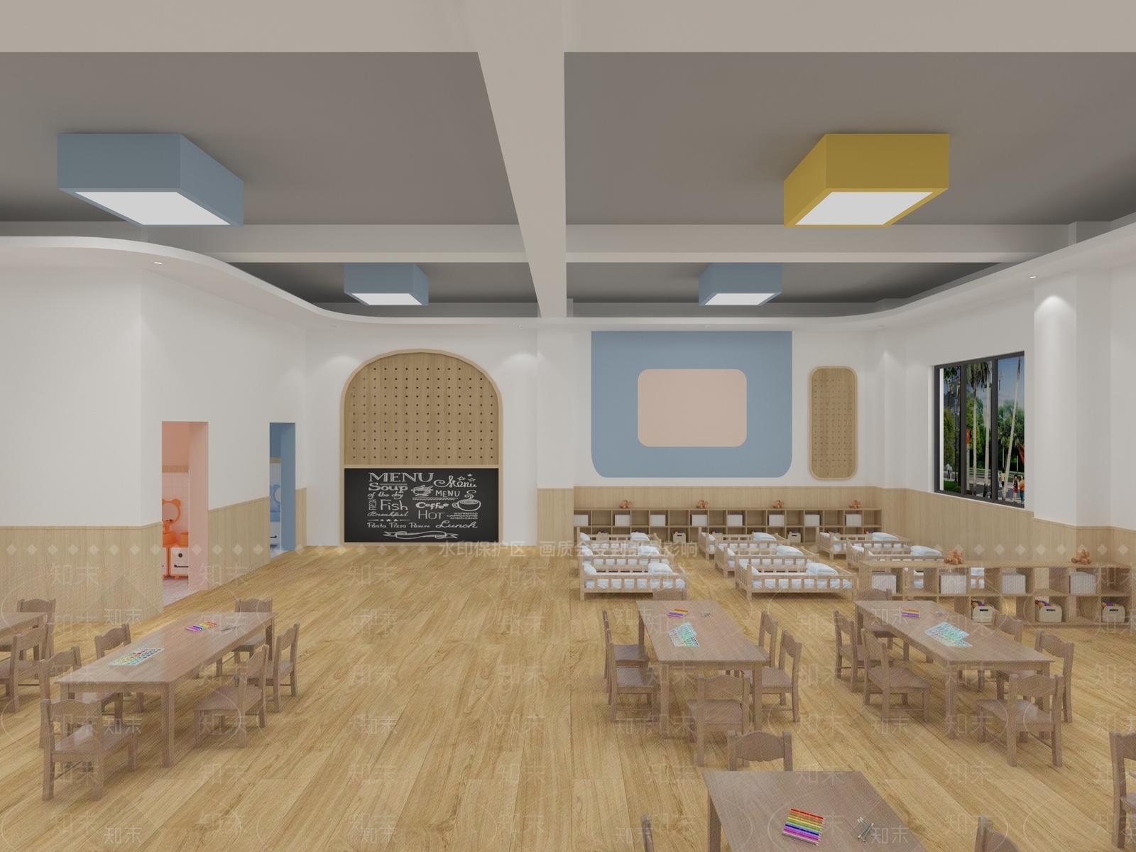 奶油欧式幼儿园3D模型下载【ID:1171303635】