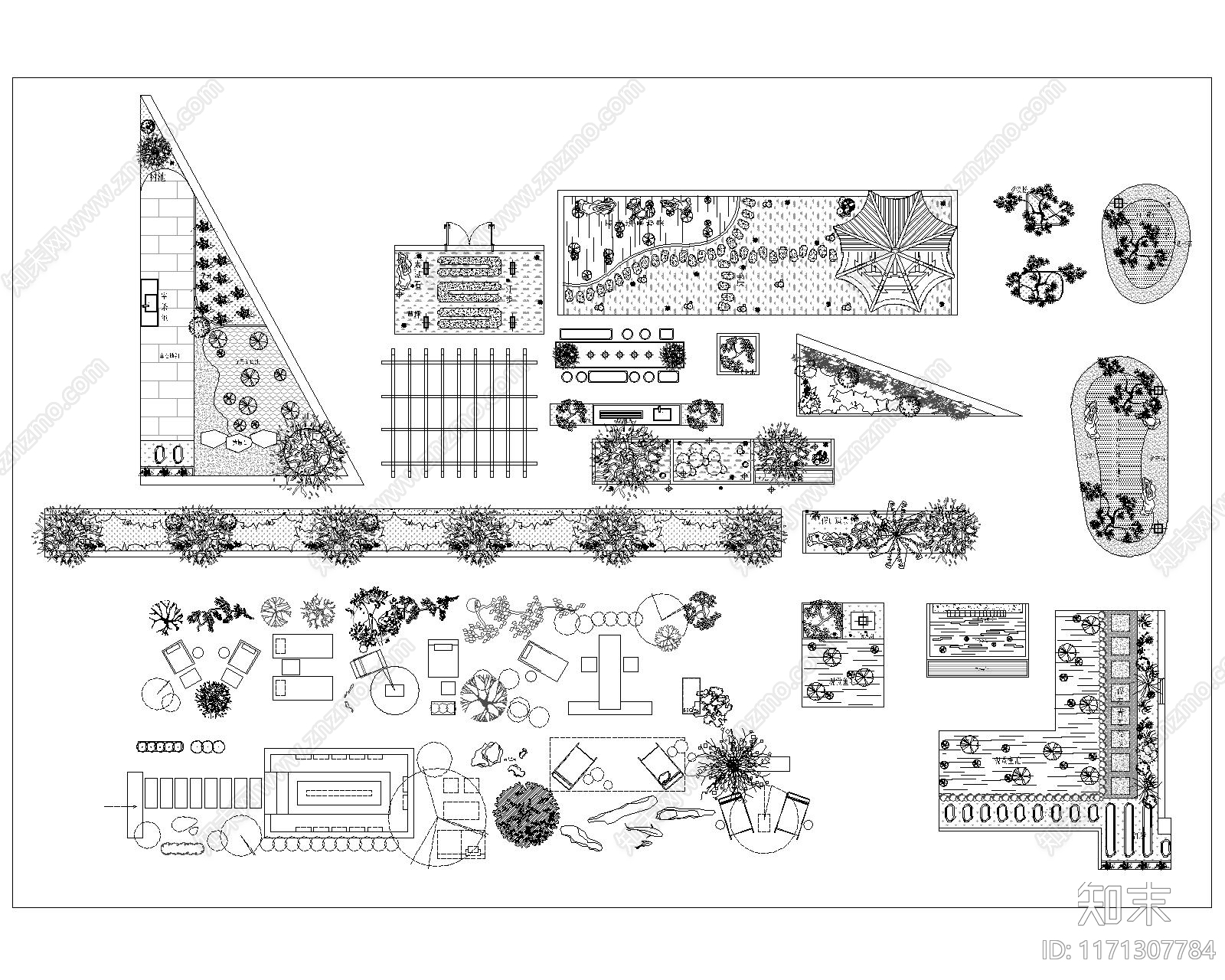 现代综合景观图库cad施工图下载【ID:1171307784】