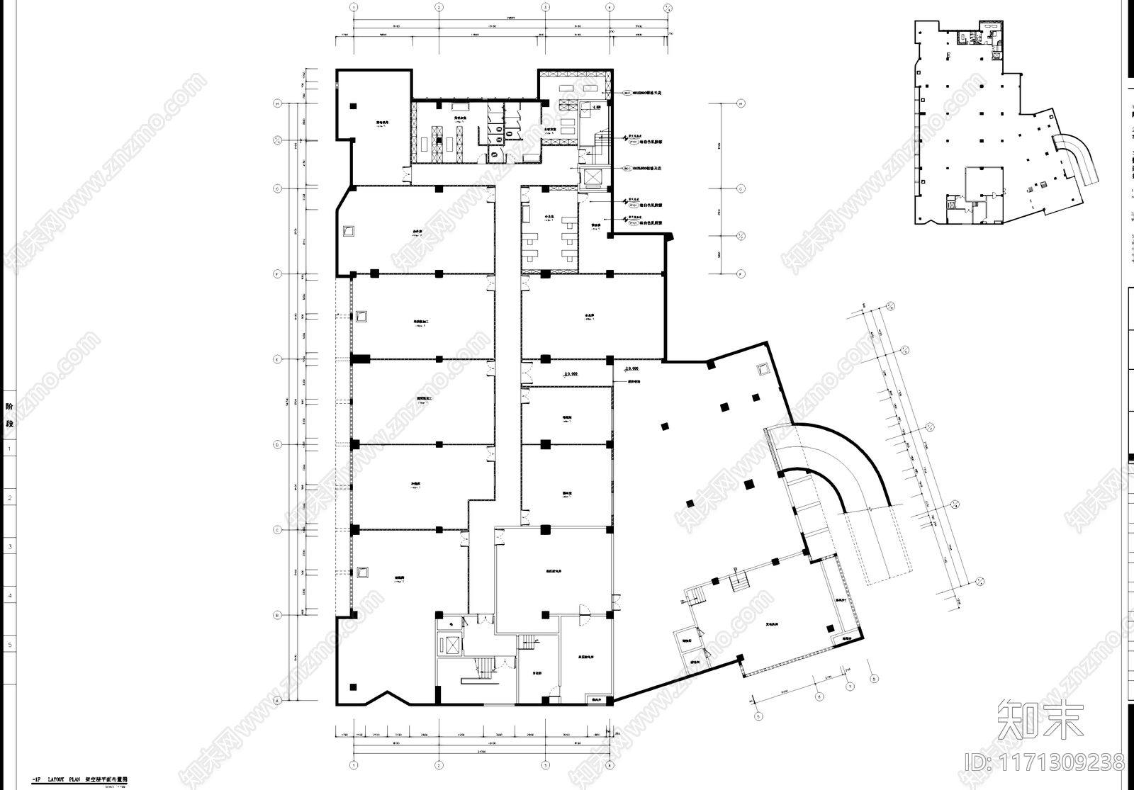 现代会所cad施工图下载【ID:1171309238】