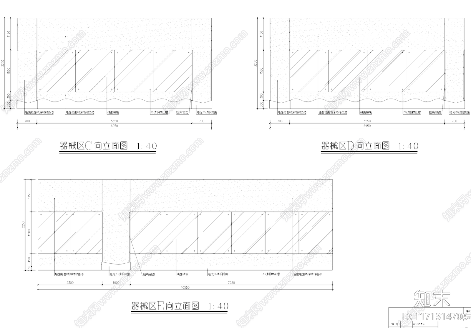 现代健身房施工图下载【ID:1171314706】