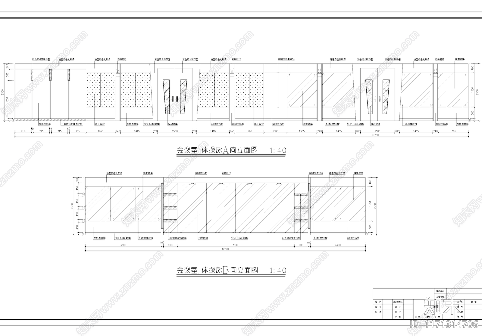 现代健身房施工图下载【ID:1171314706】