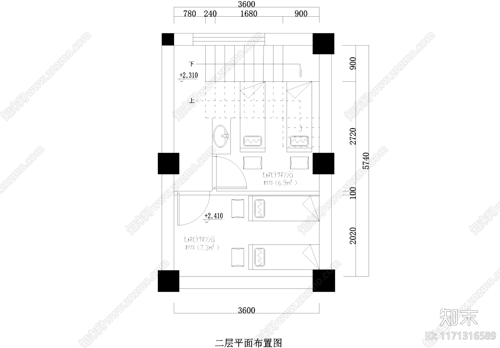 现代美容院施工图下载【ID:1171316589】