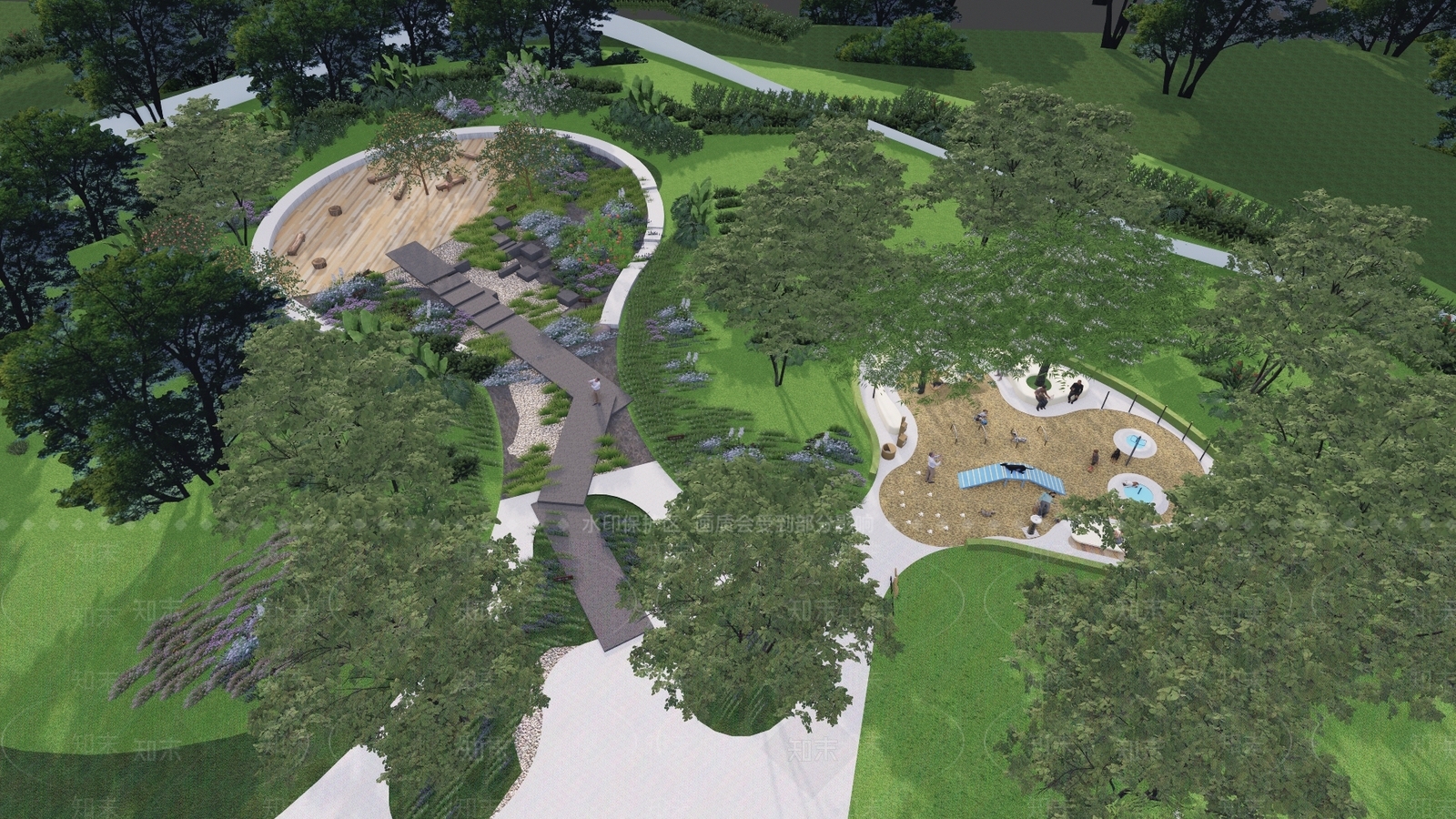 现代景观公园SU模型下载【ID:1171320129】
