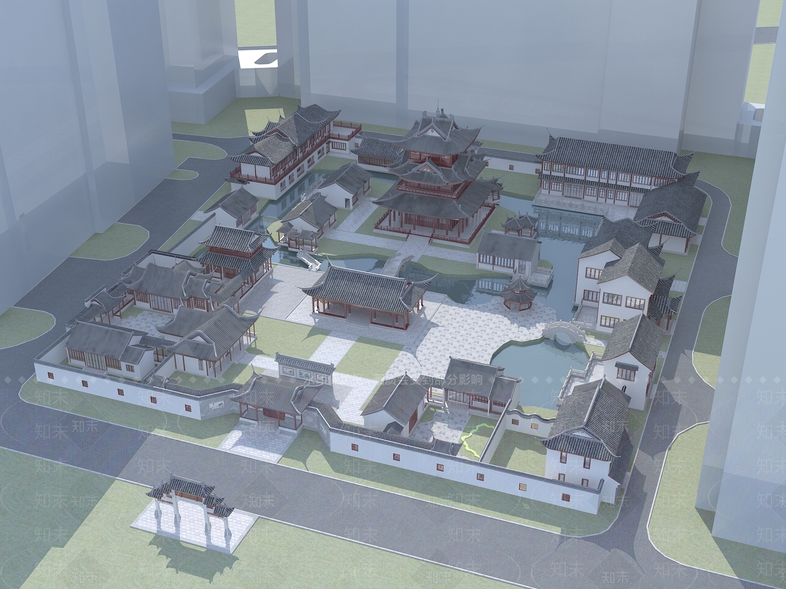 中式古建3D模型下载【ID:1171325956】