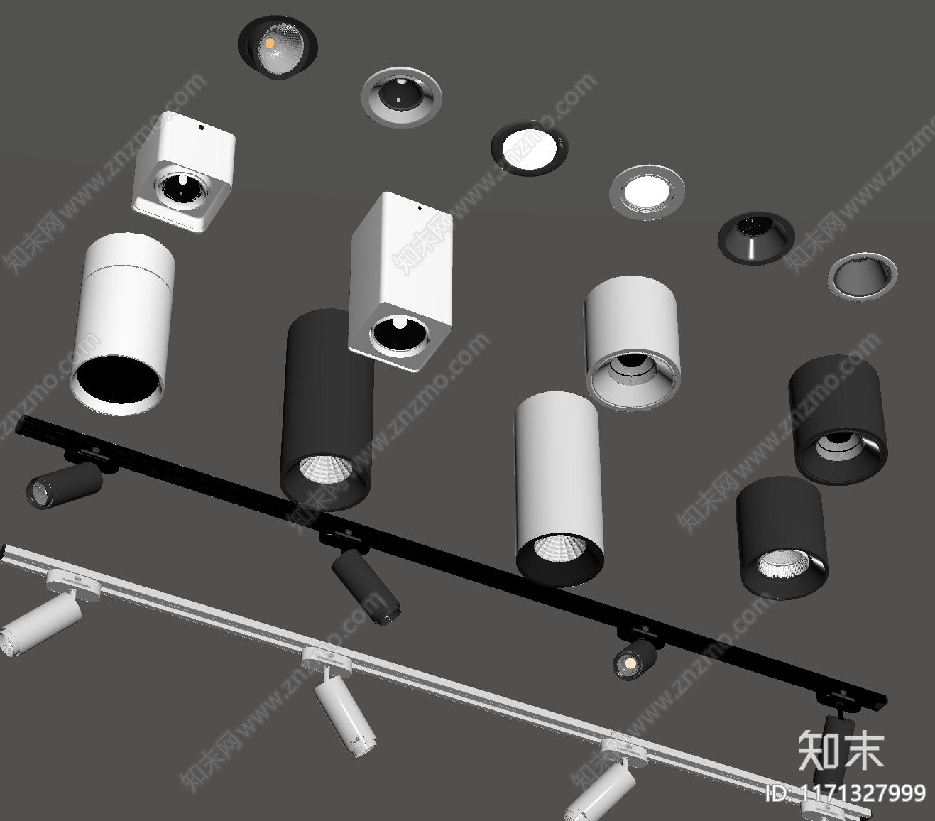 现代筒灯射灯SU模型下载【ID:1171327999】