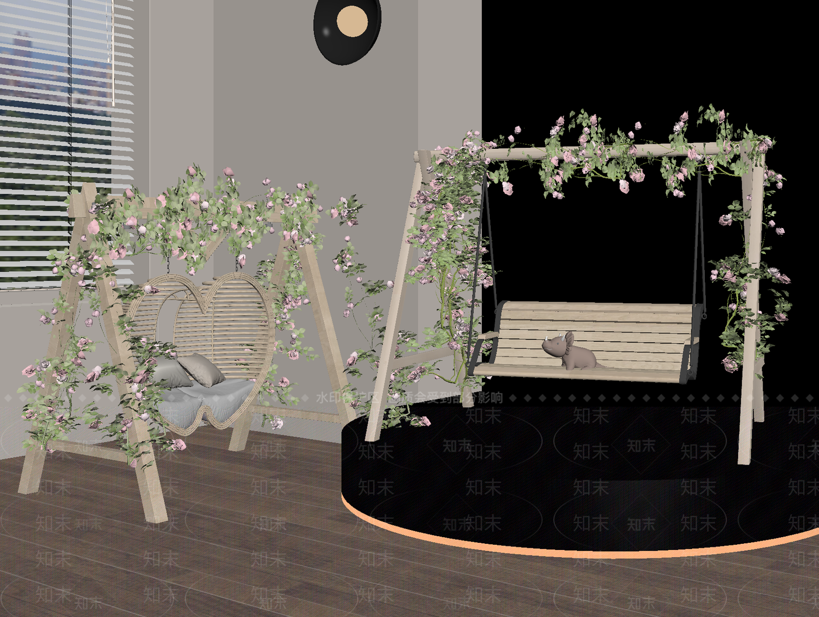 现代秋千SU模型下载【ID:1171329100】