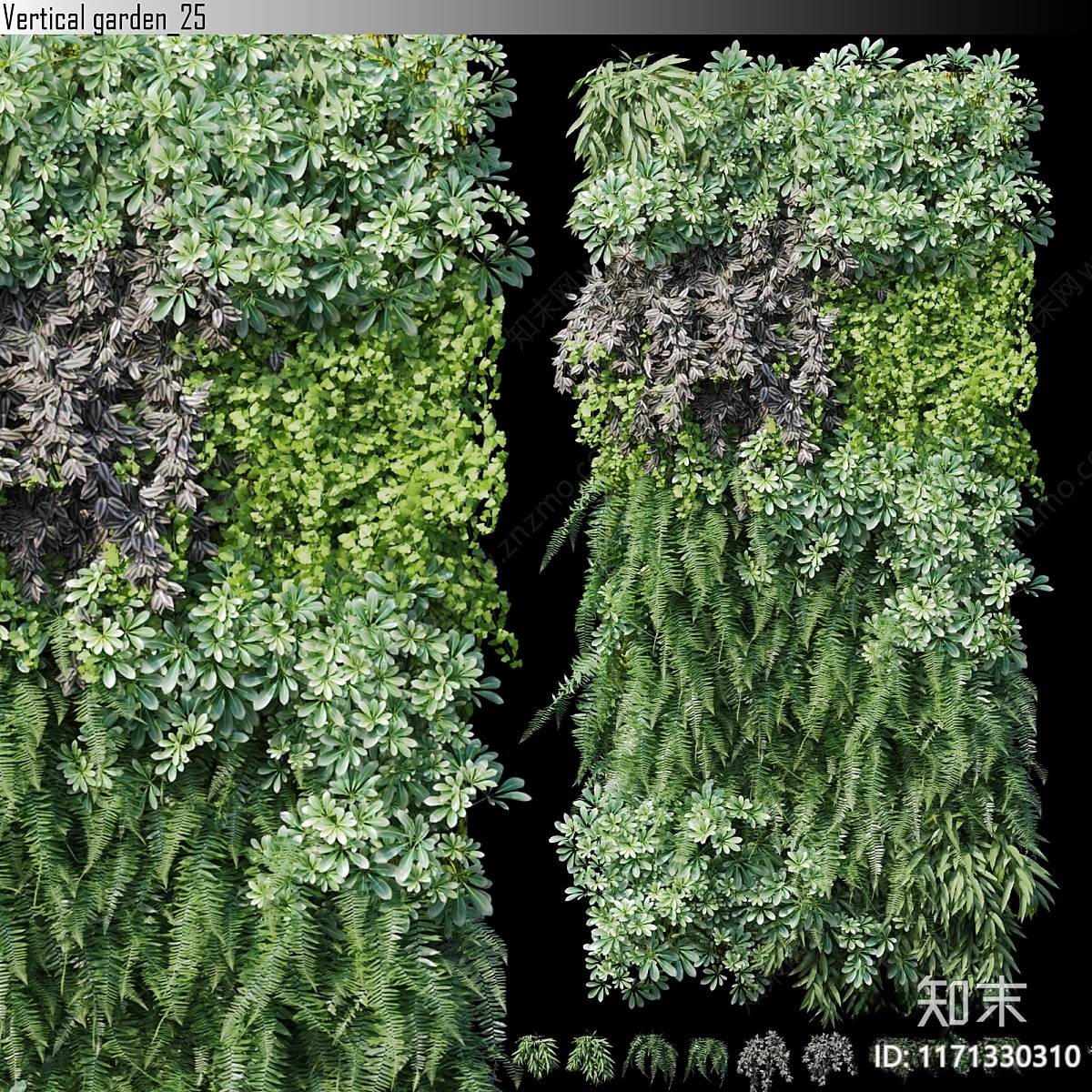 绿植墙3D模型下载【ID:1171330310】