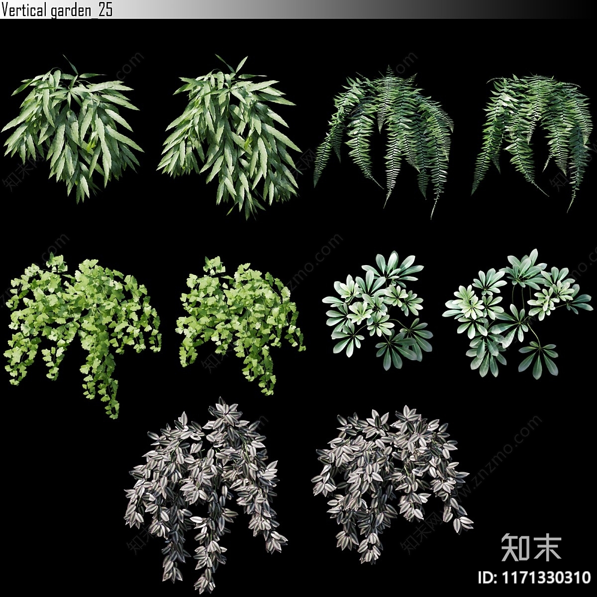 绿植墙3D模型下载【ID:1171330310】