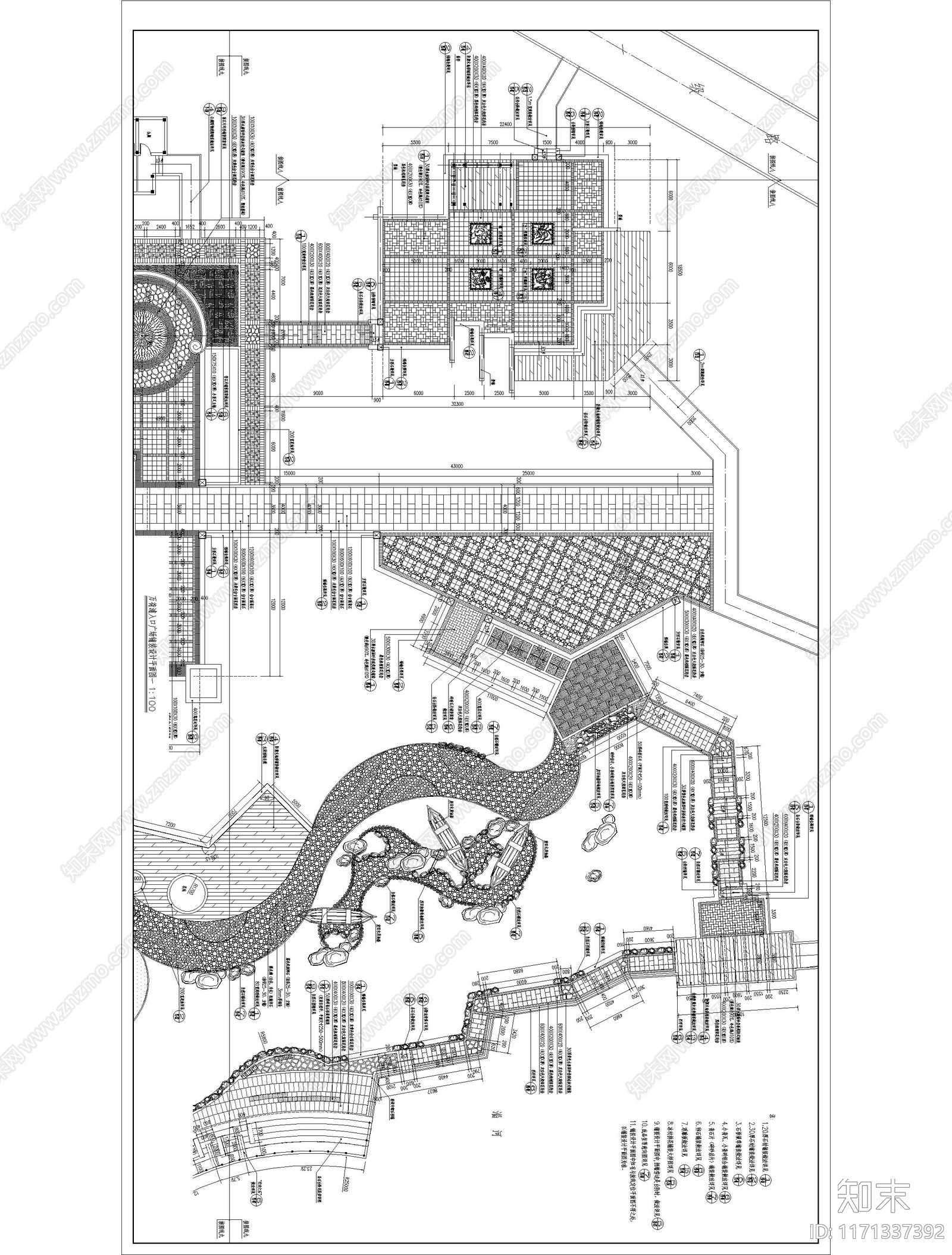 景观平面图cad施工图下载【ID:1171337392】