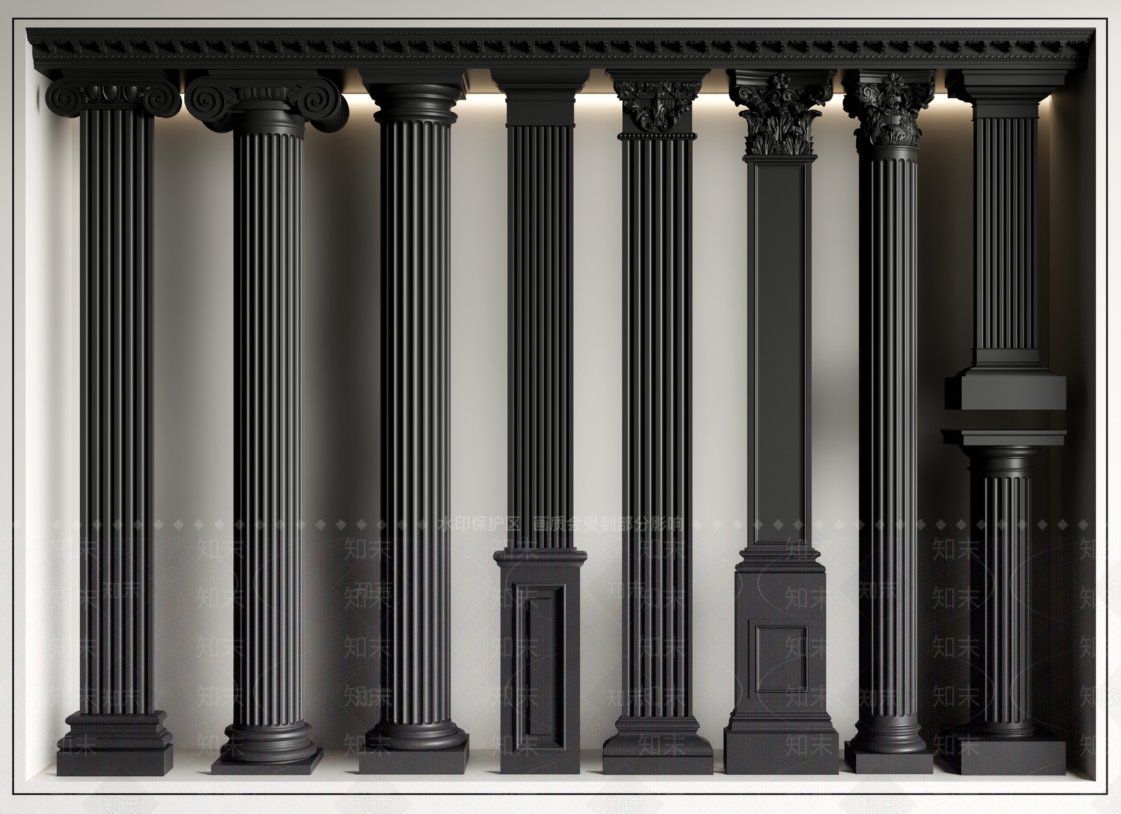 法式中古柱子3D模型下载【ID:1171339226】