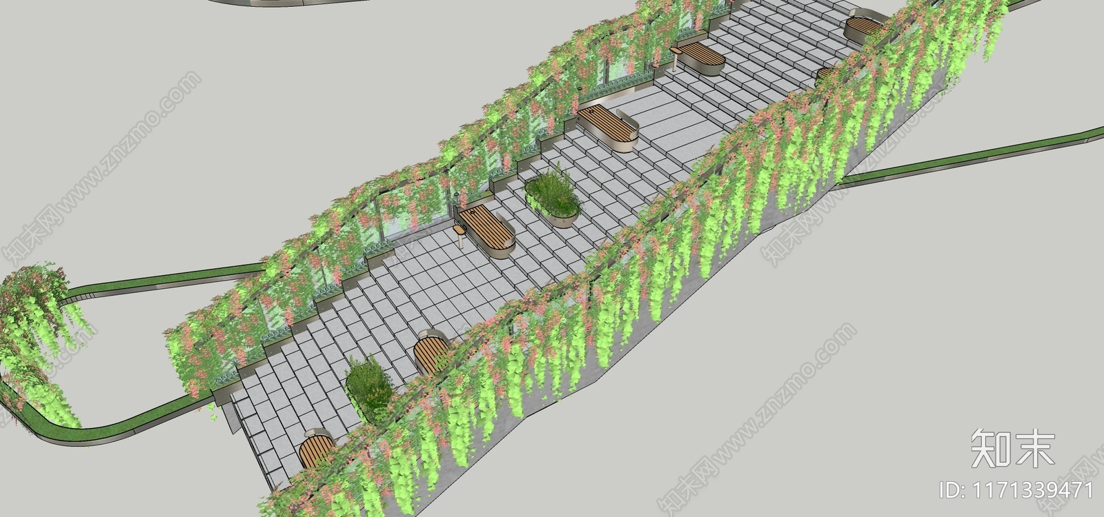 现代办公景观SU模型下载【ID:1171339471】