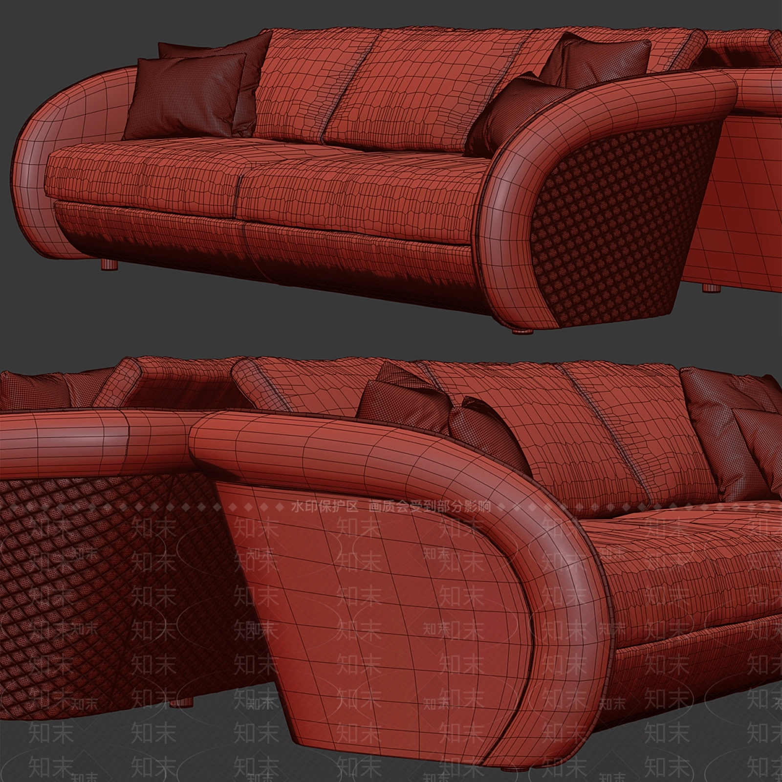 现代三人沙发3D模型下载【ID:1171341147】